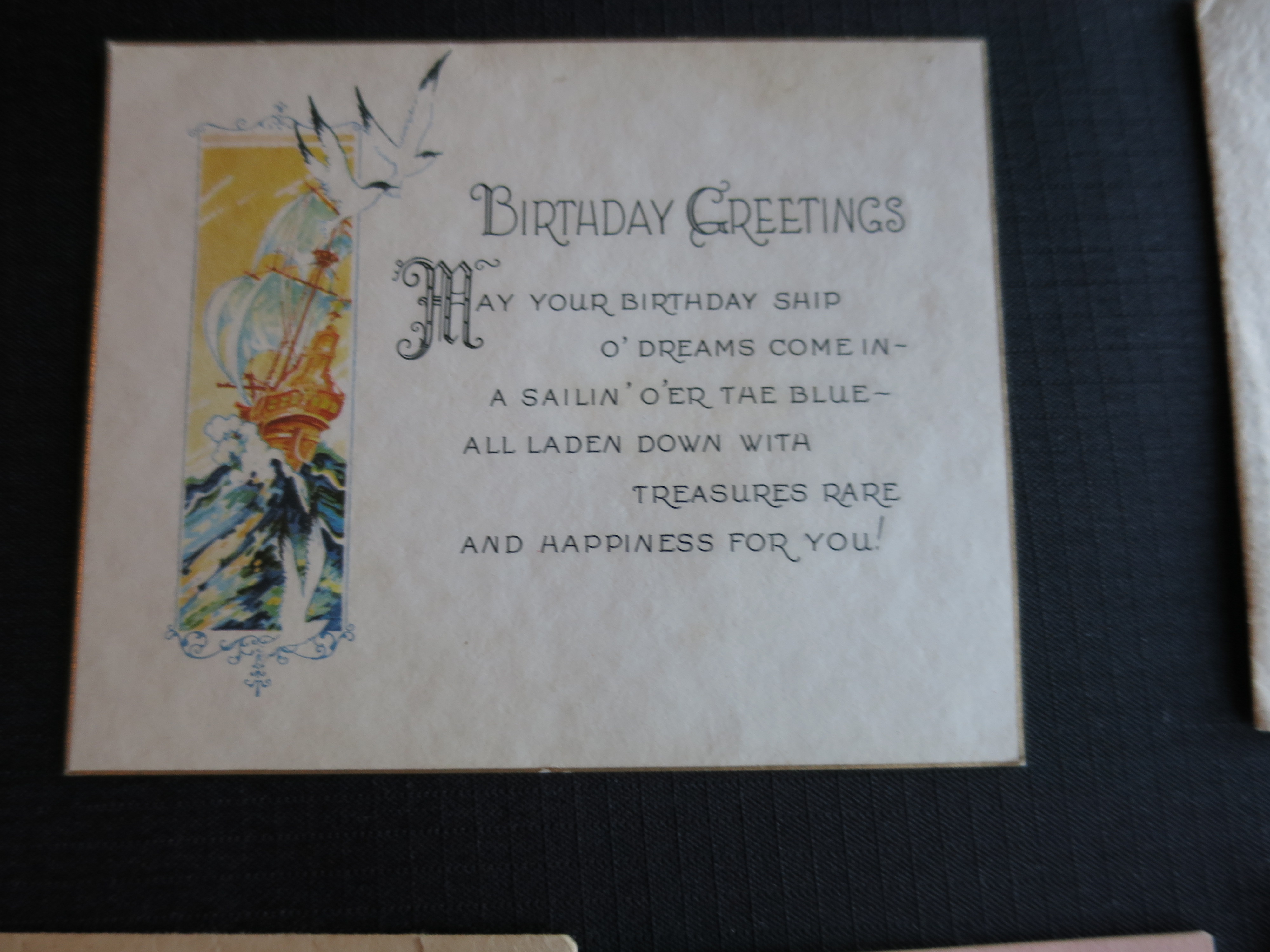 Birthday Card lot of three Art Deco period 1920s 1930s