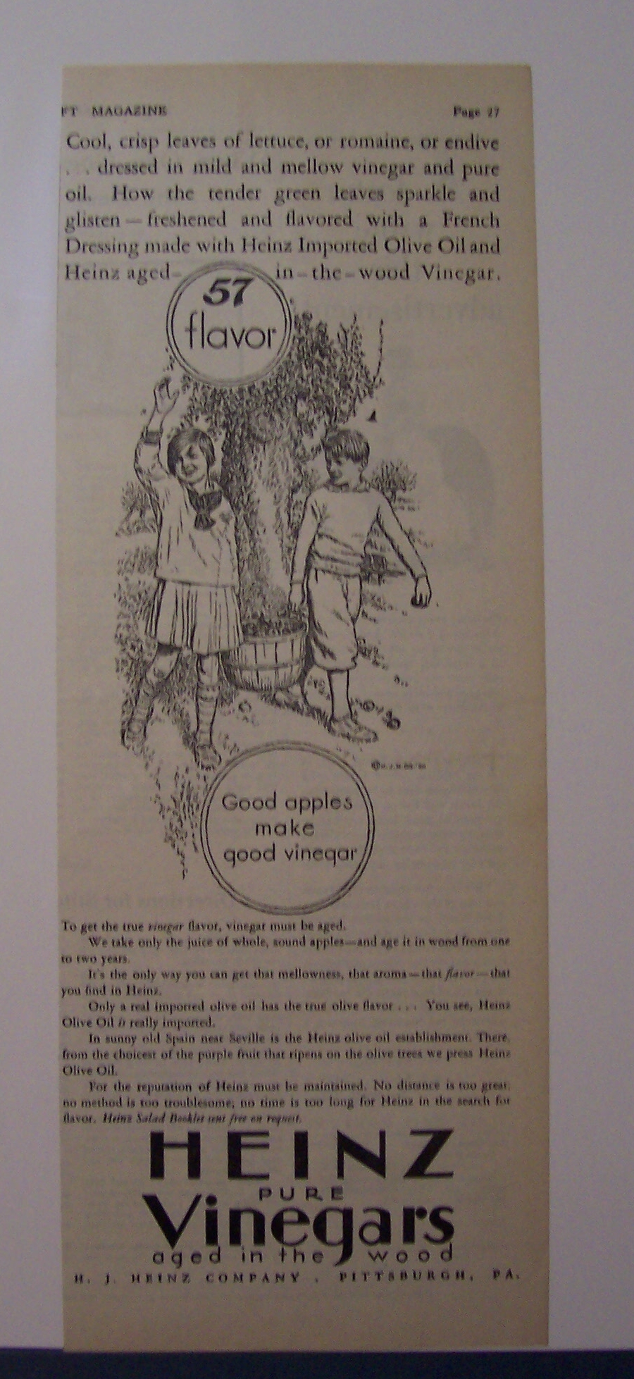 1928  Heinz  Pure  Vinegars
