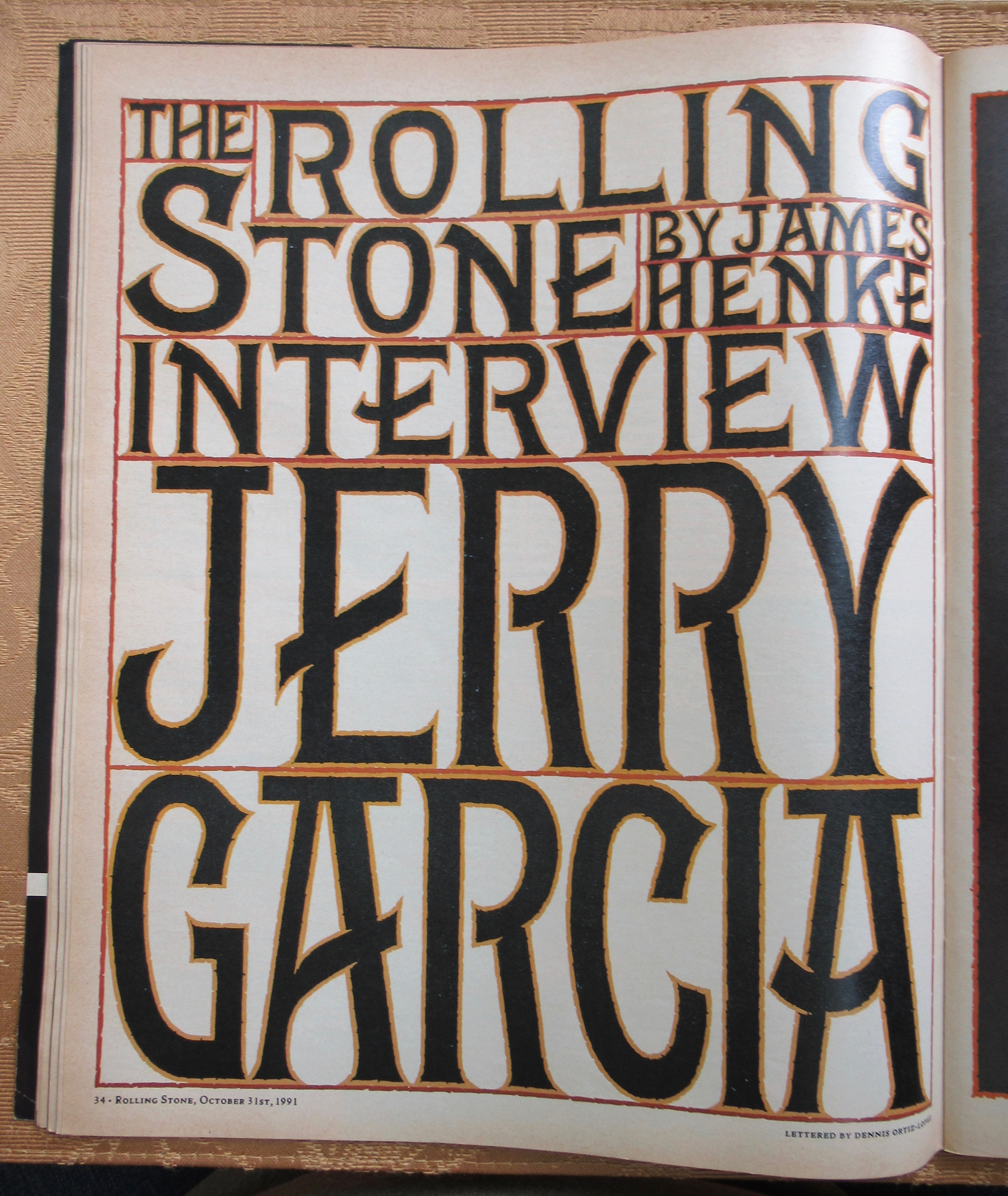 Rolling Stone Magazine October 31, 1991 Jerry Garcia