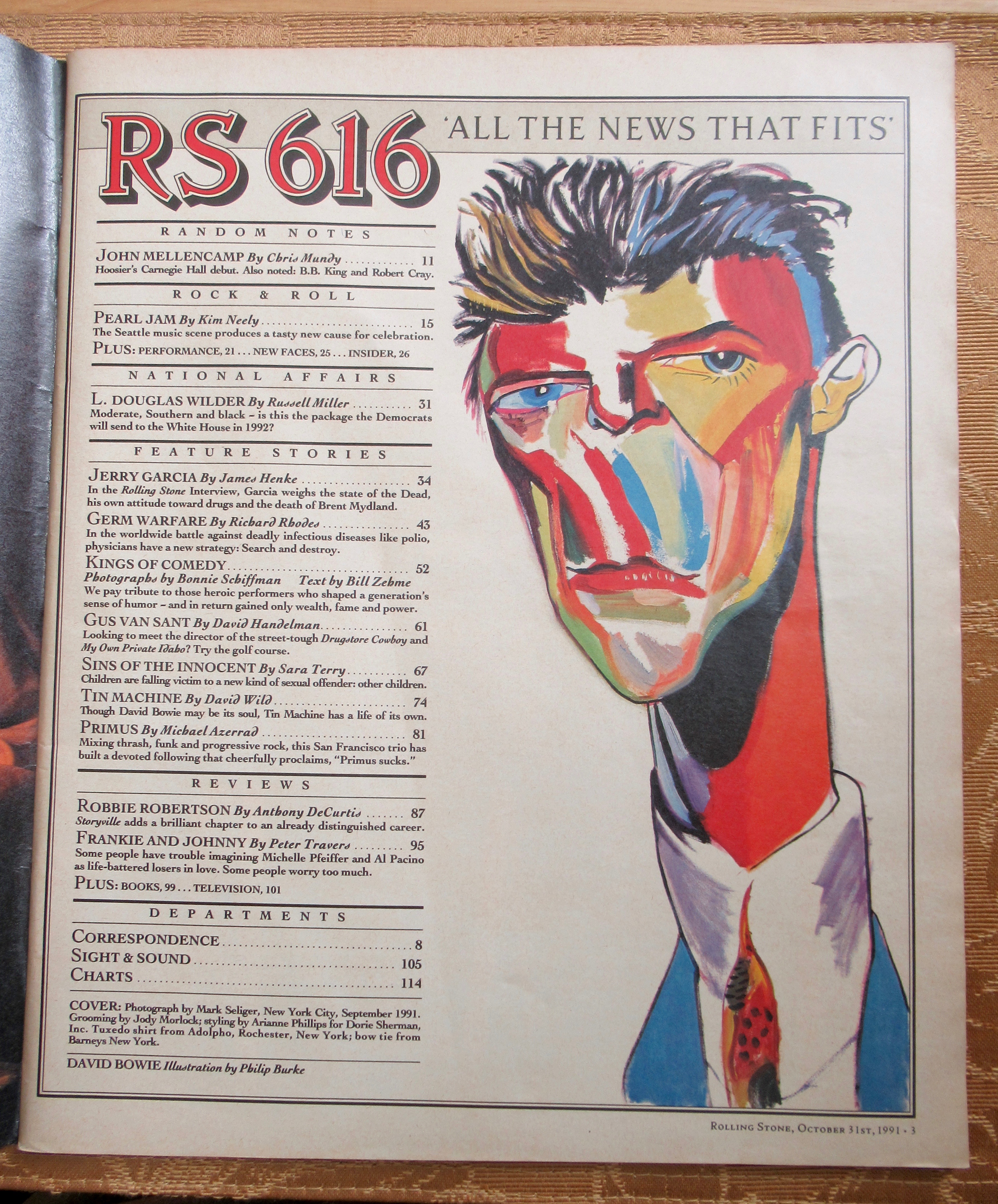 Rolling Stone Magazine October 31, 1991 Jerry Garcia
