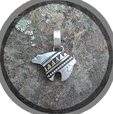 Tommy Singer Bear Sterling Silver Gold Pendant