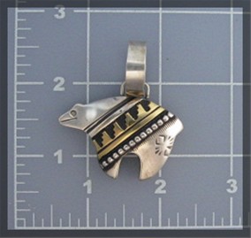 Tommy Singer Bear Sterling Silver Gold Pendant