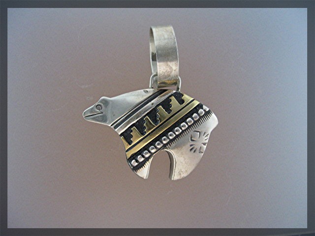 Tommy Singer Bear Sterling Silver Gold Pendant
