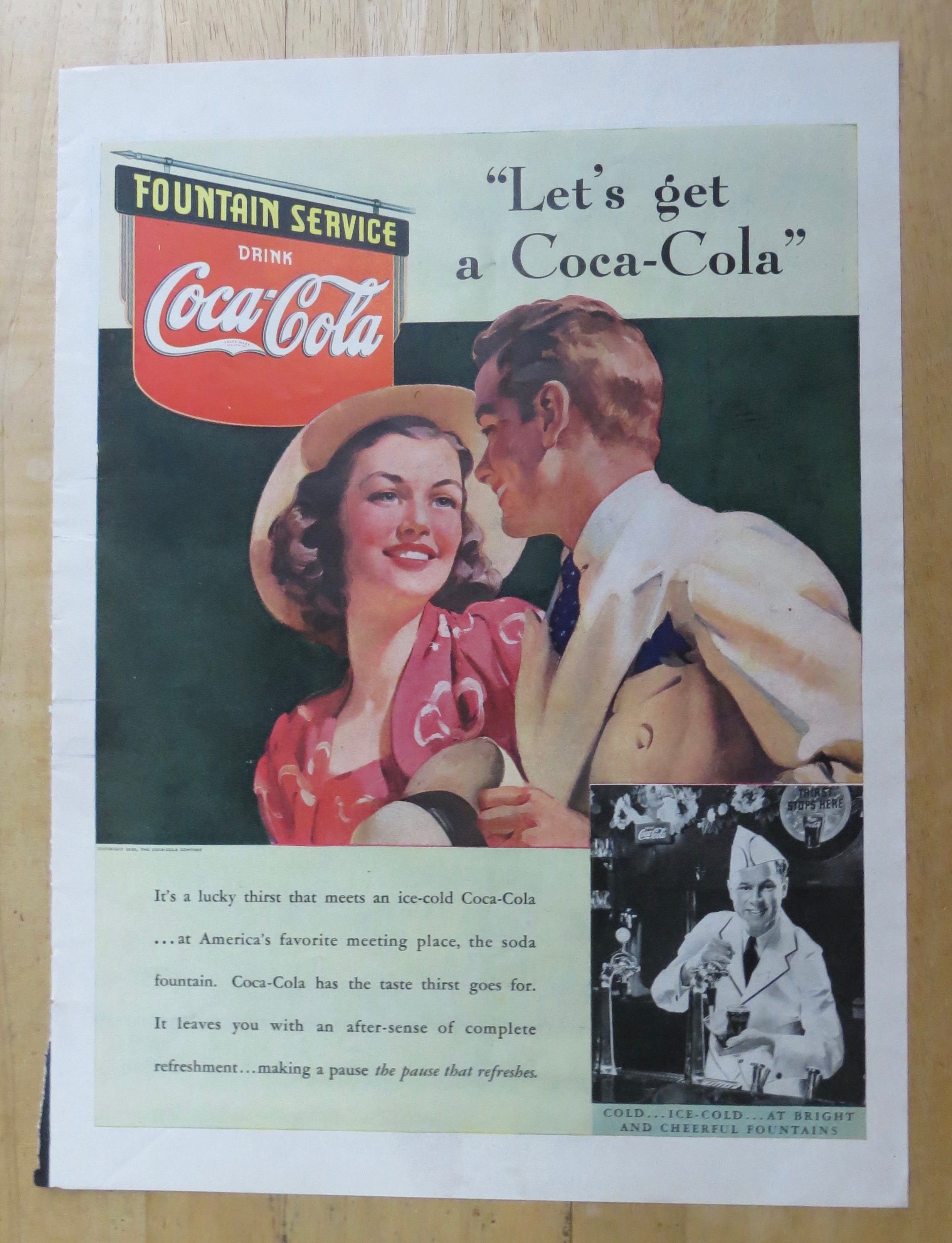 1939 Coca Cola (Coke) with Man & Woman Talking