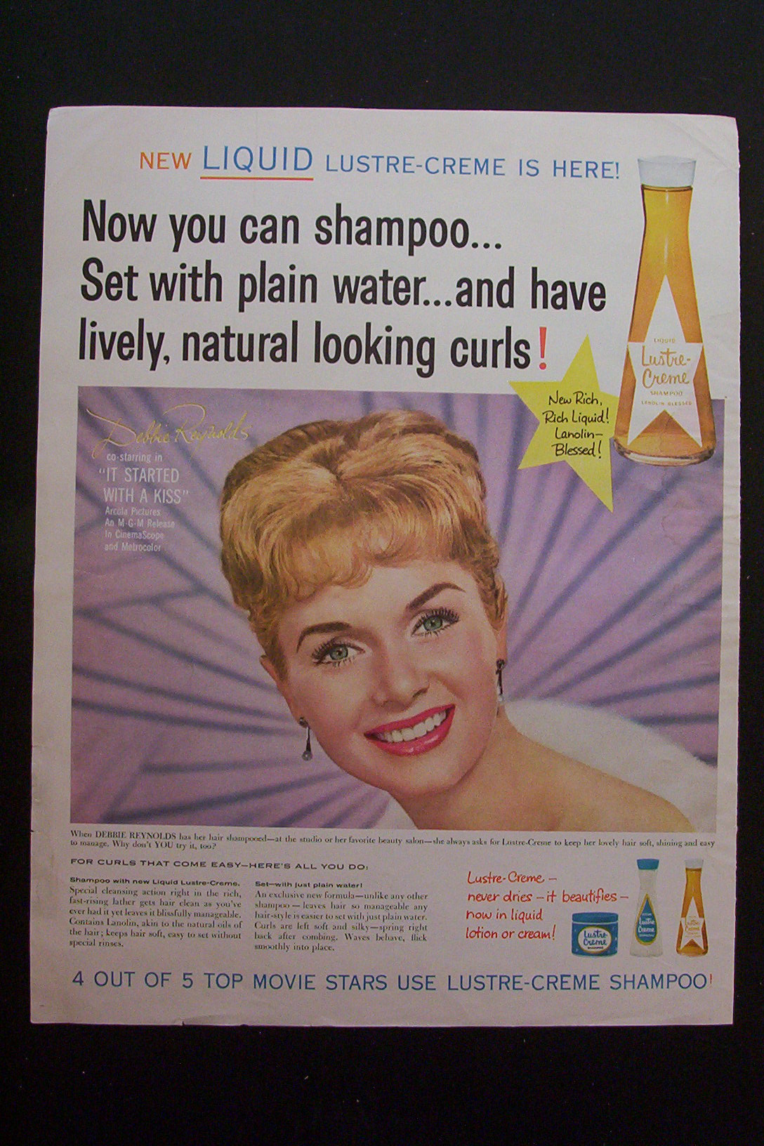 1959 Lustre-Creme Shampoo w/ Star Debbie Reynolds