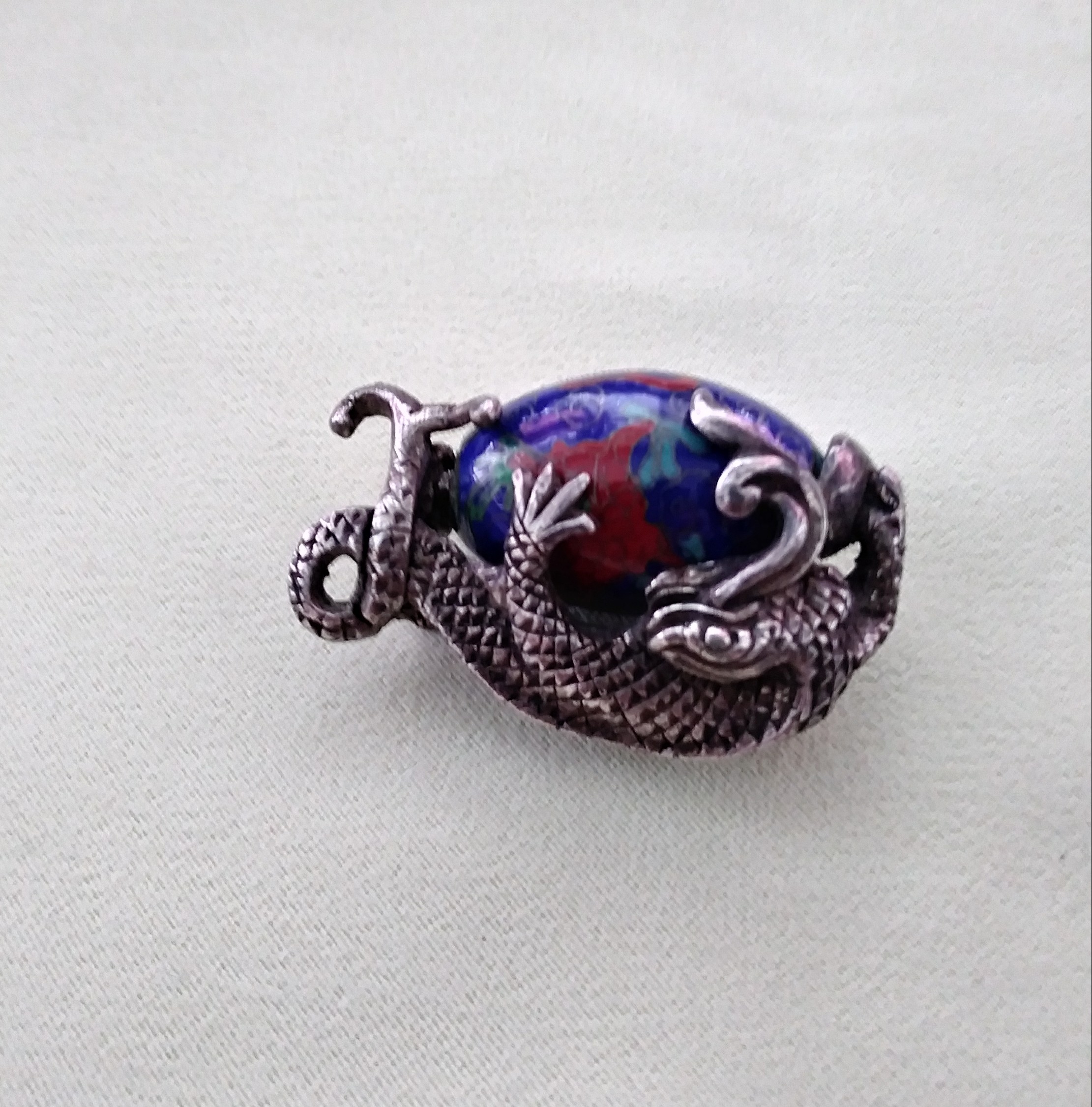 Rare Rice Weiner Dragon Brooch Cloisonne'
