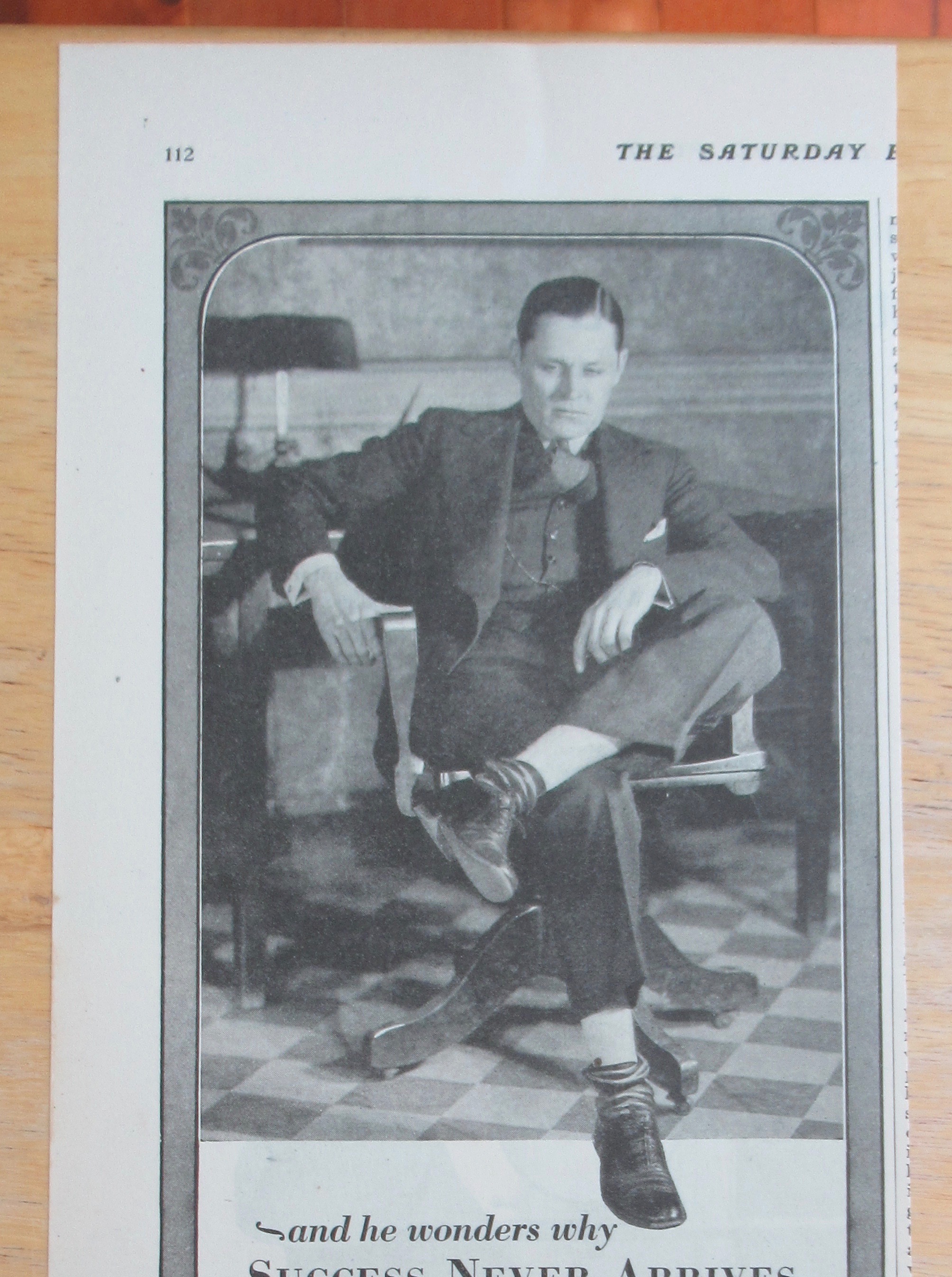 1928 Paris Garters with Man Sitting in a Chair