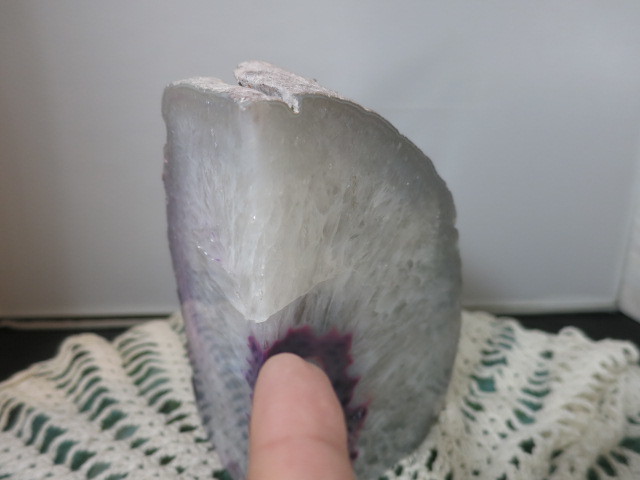 Vintage Purple Agate Gemstone Rock Bookends