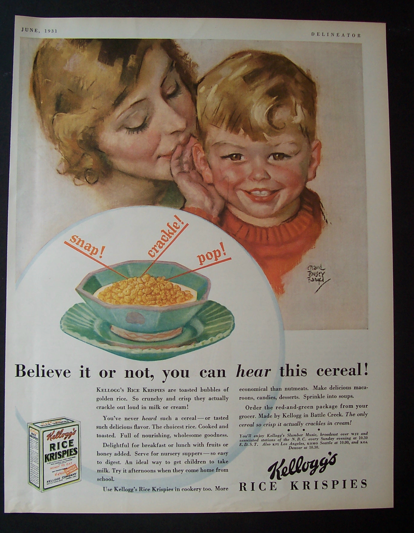 1931 Kellogg's Rice Krispies Cereal