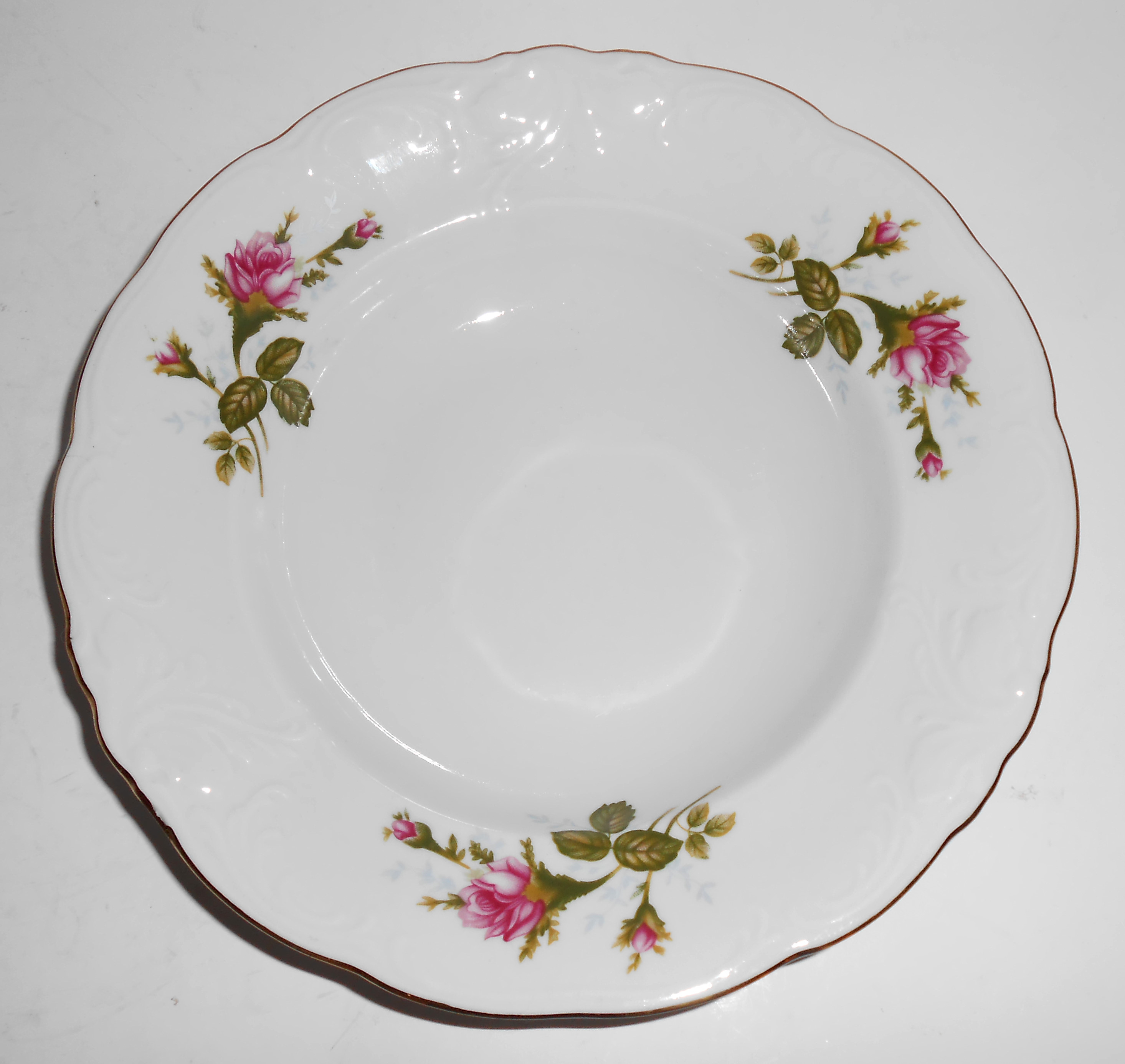 Wawel China Porcelain Roses W/Gold Band Soup Bowl