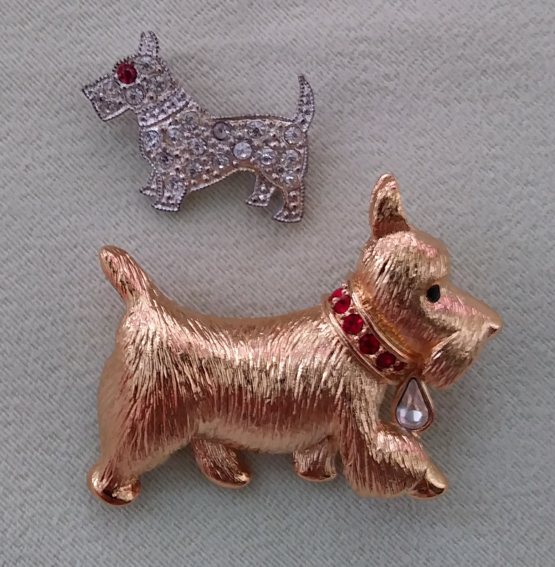 Vintage Scotty Dog Brooches Napier