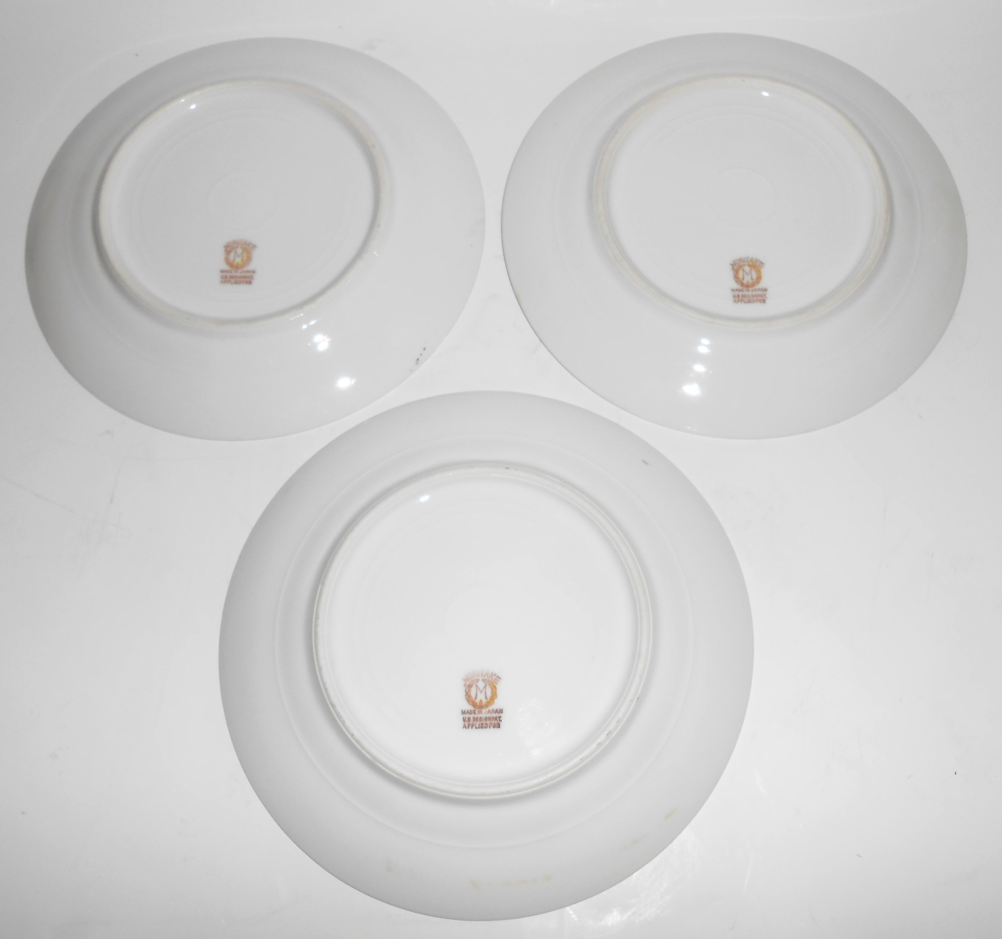 Noritake China Eagle W/Floral Garland Set/3 Bread Plts