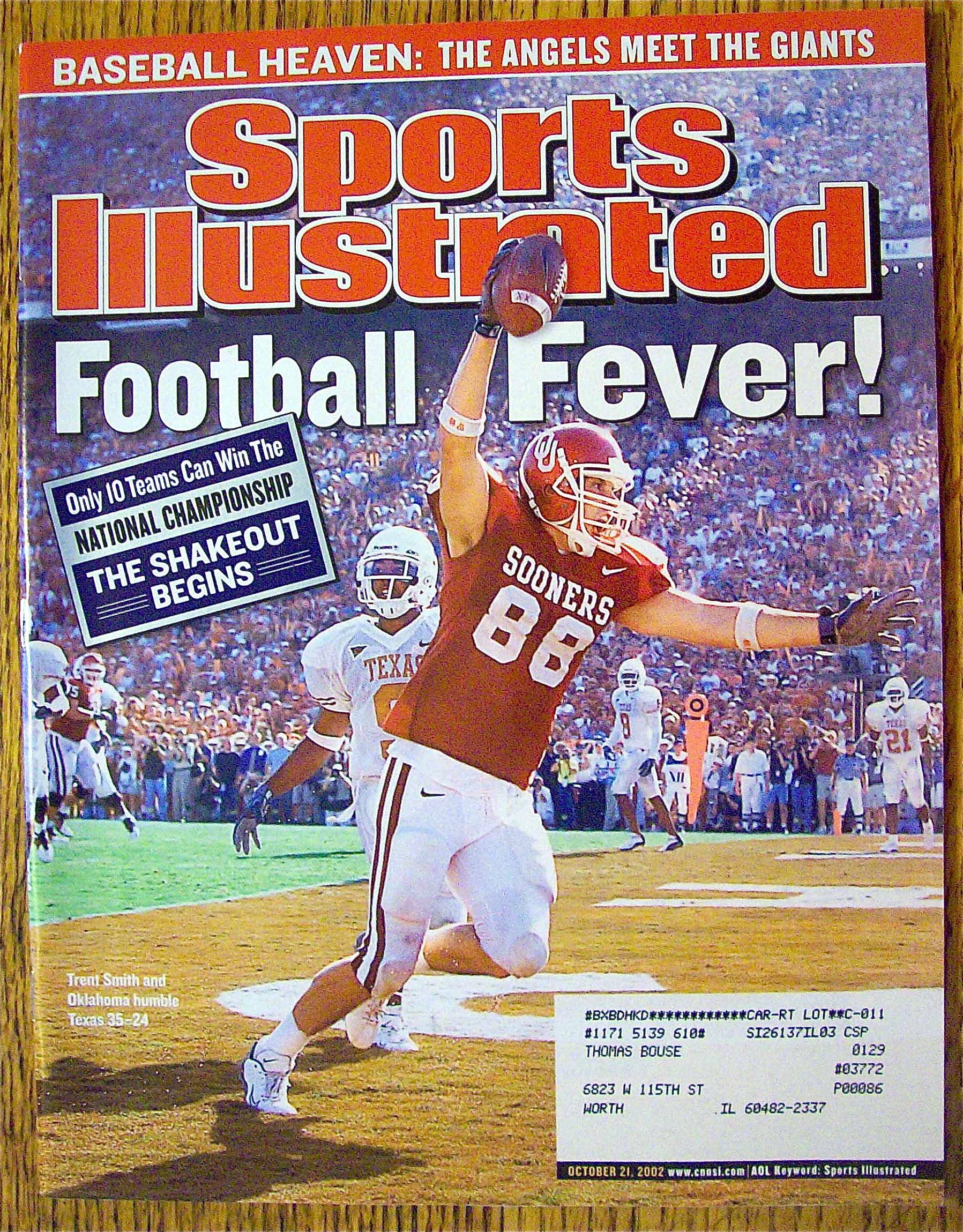 Sports Illustrated Magazine October 21, 2002 Football