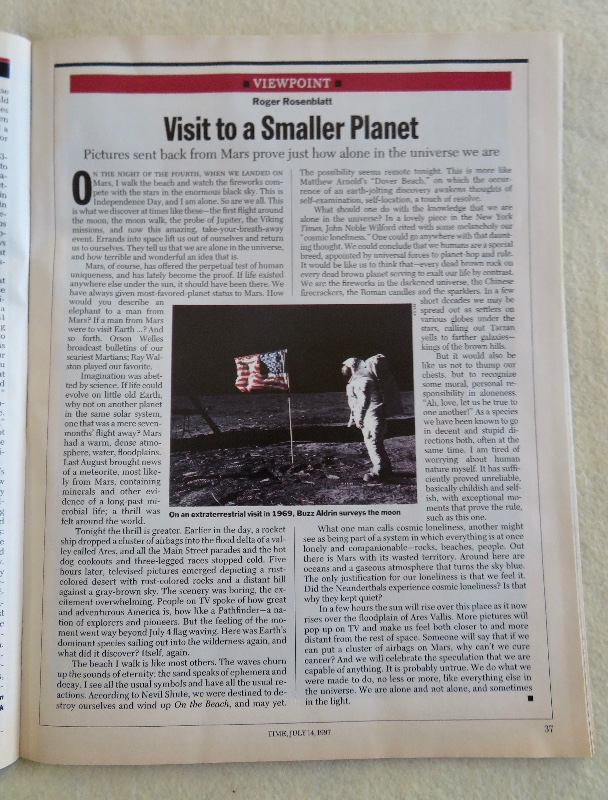 Time Magazine July 14, 1997 Mars (July 4, 1997)