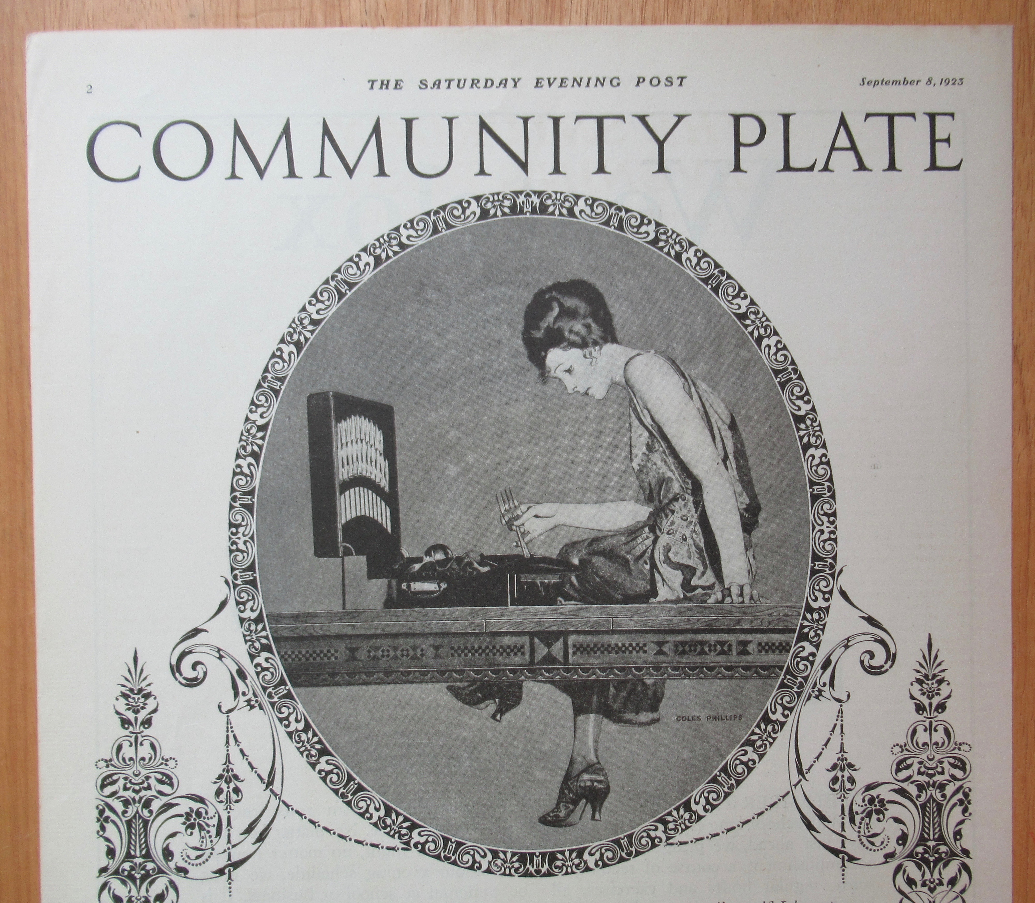 1923 Community Plate Silverware with Woman & Silverware