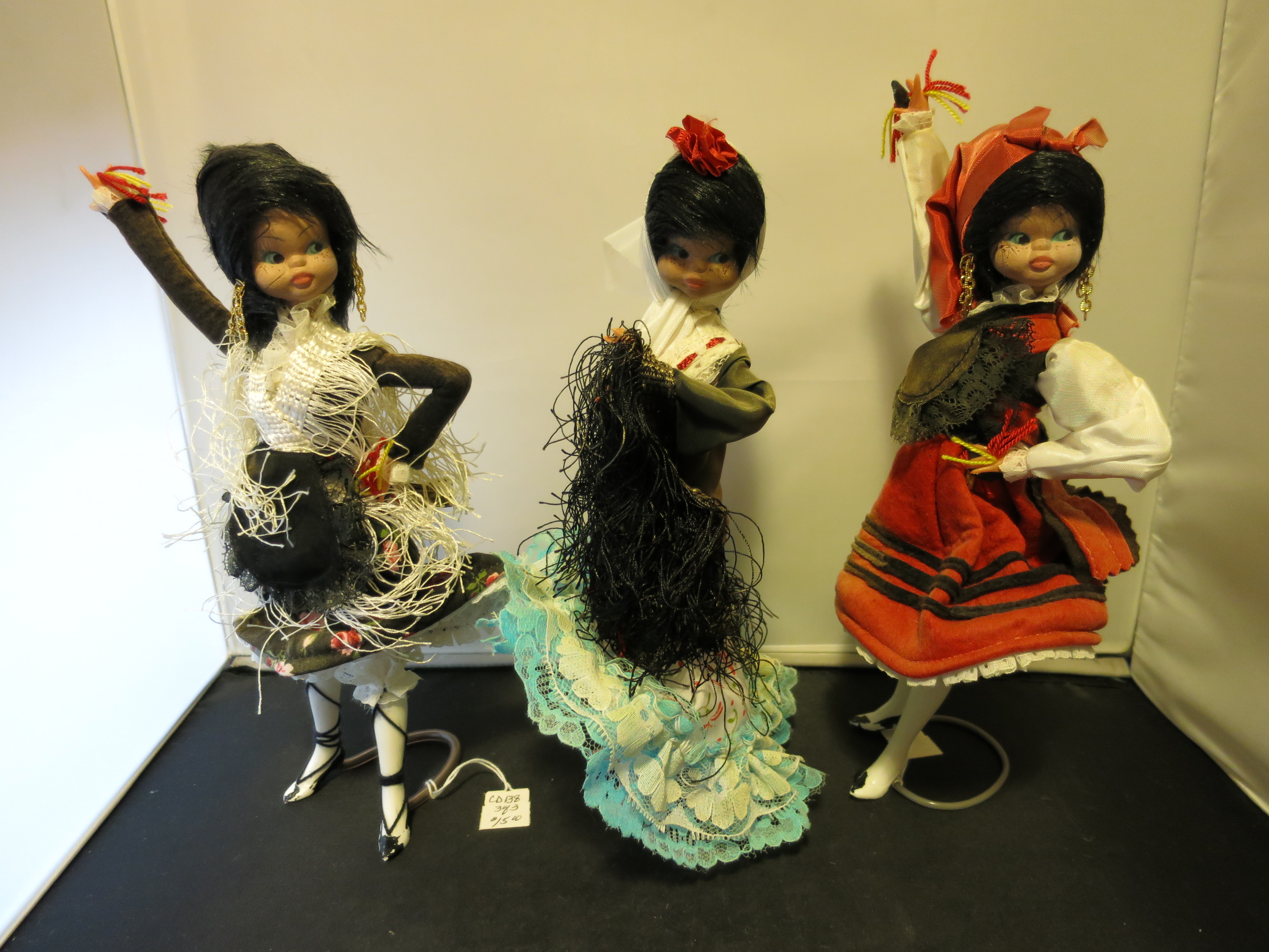 Spanish Dancer Doll trio 3 with the stands