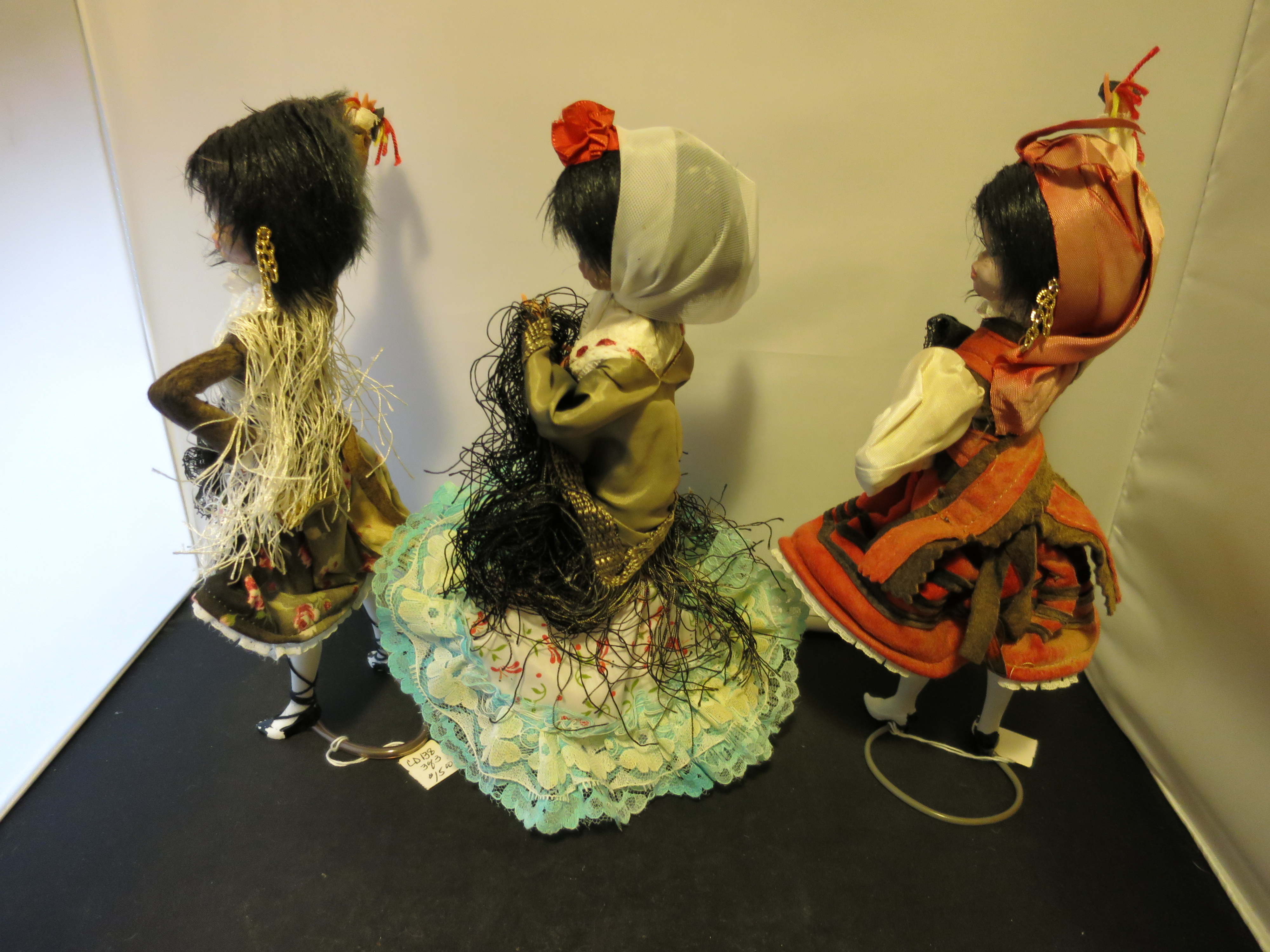 Spanish Dancer Doll trio 3 with the stands