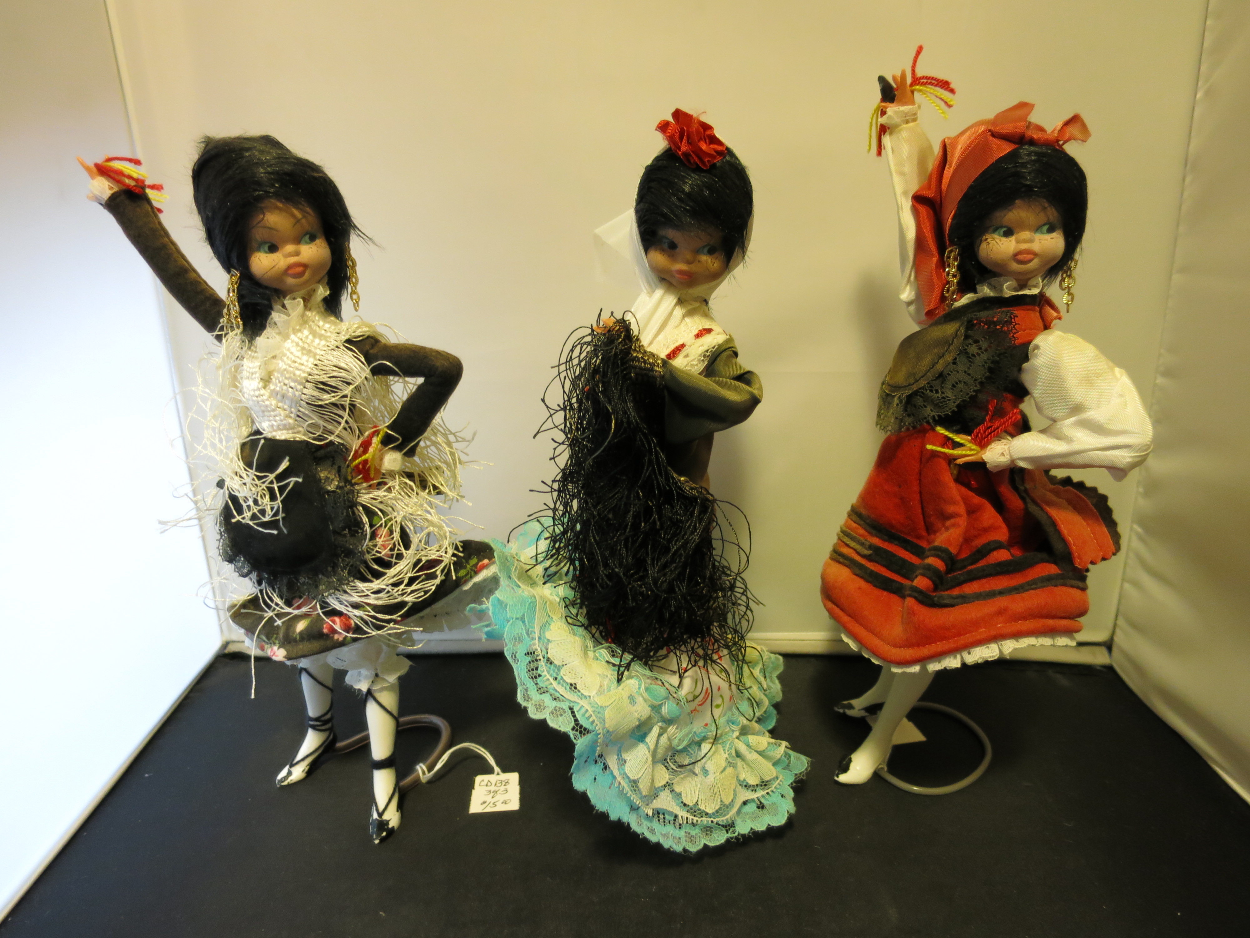 Spanish Dancer Doll trio 3 with the stands