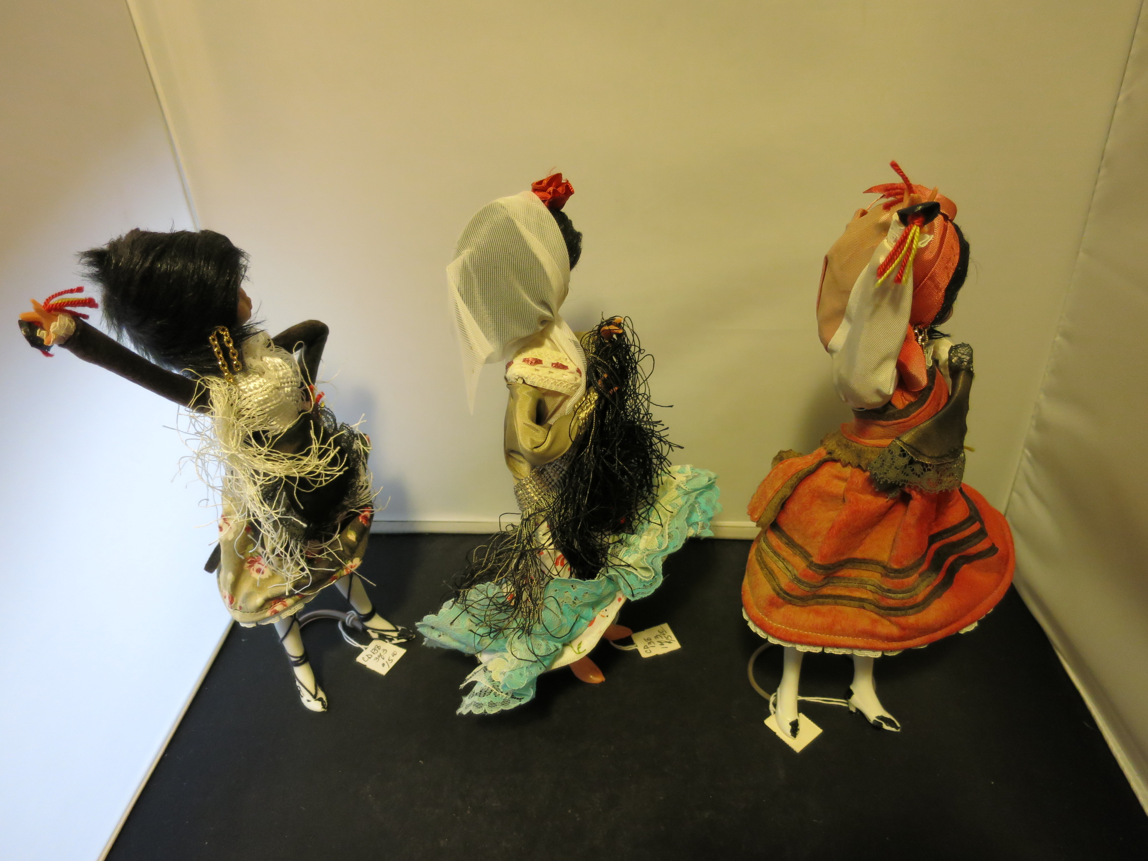 Spanish Dancer Doll trio 3 with the stands