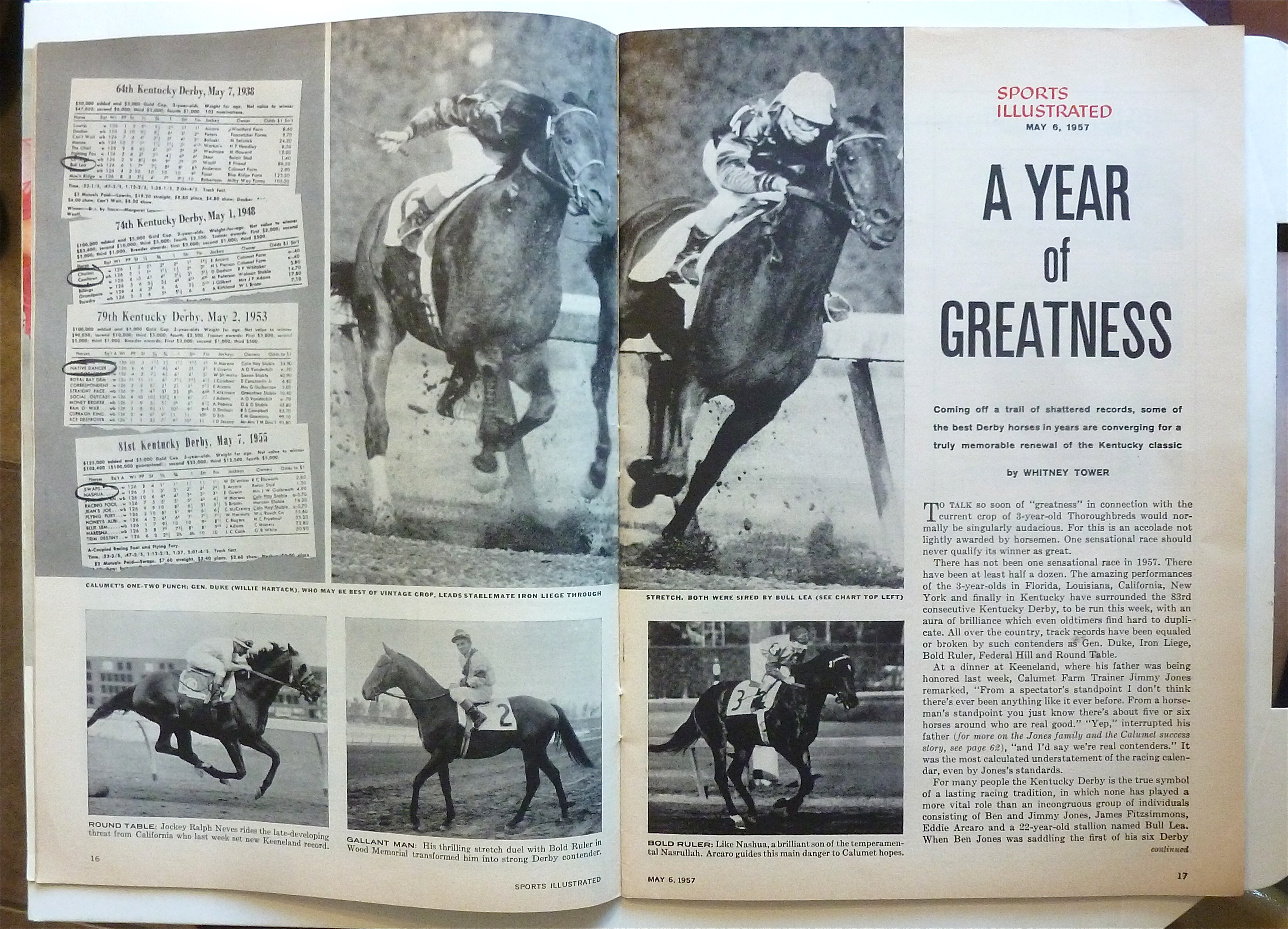 Sports Illustrated May 6, 1957 Kentucky Derby
