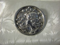 1920 Hallmarked Art Deco Silver Cameo Brooch