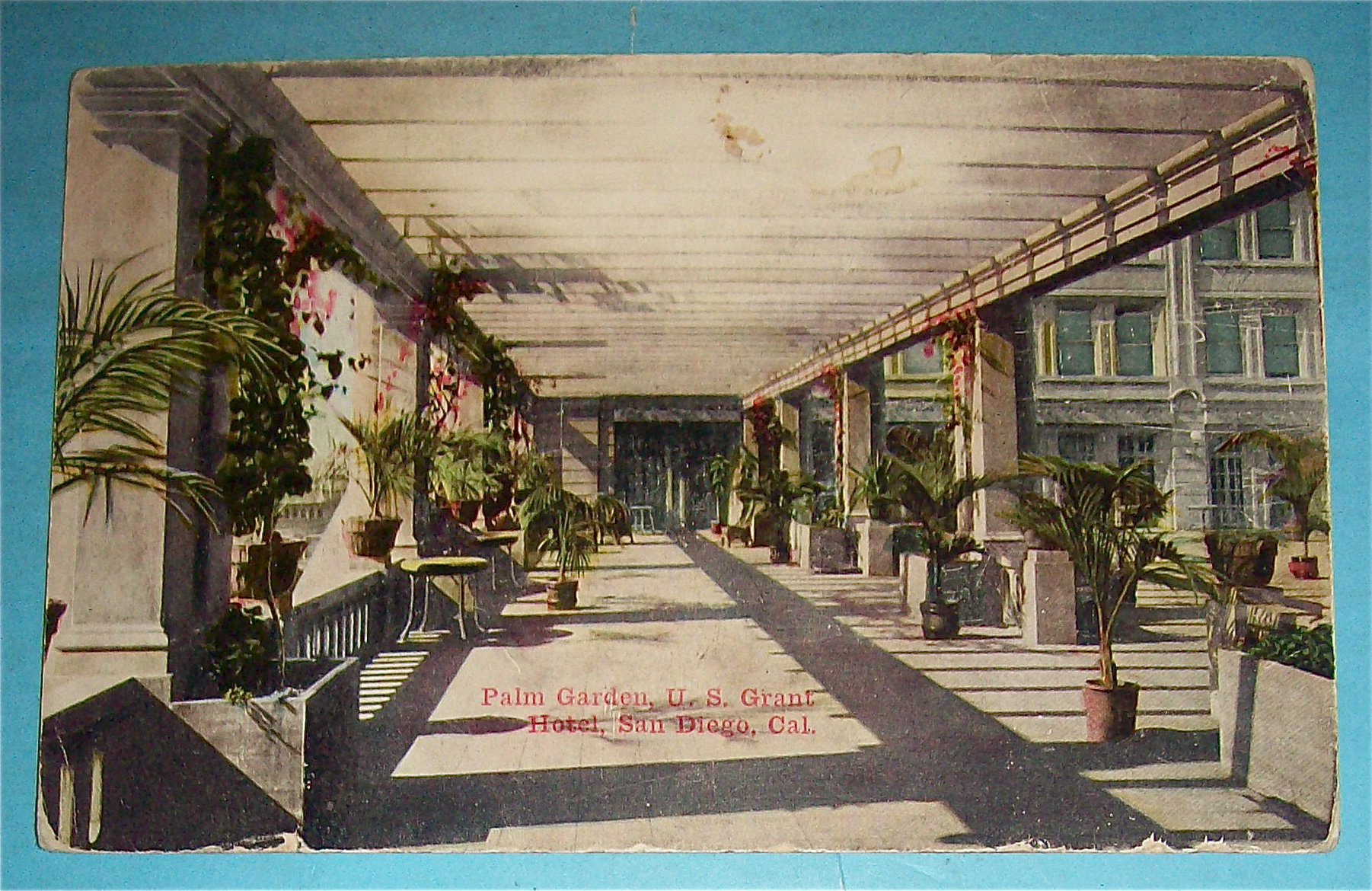 Palm Garden U.S. Grant Hotel Postcard (San Diego, Cal)