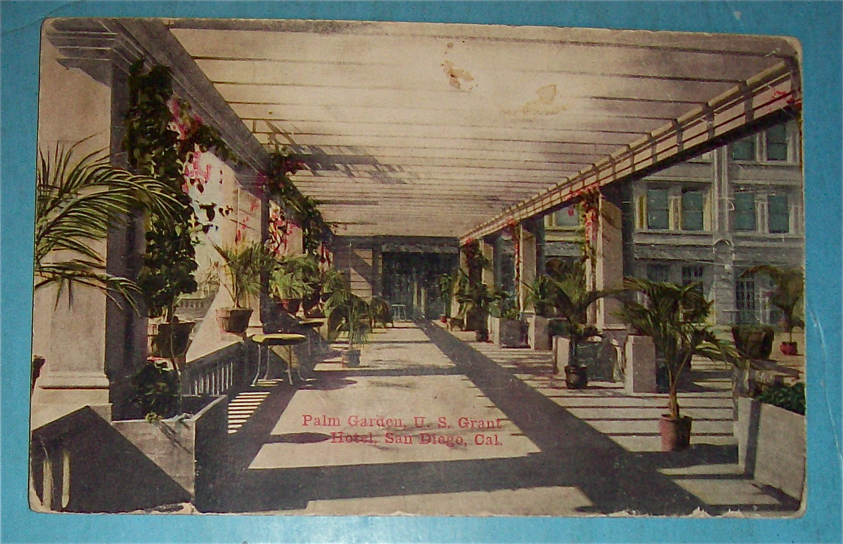 Palm Garden U.S. Grant Hotel Postcard (San Diego, Cal)