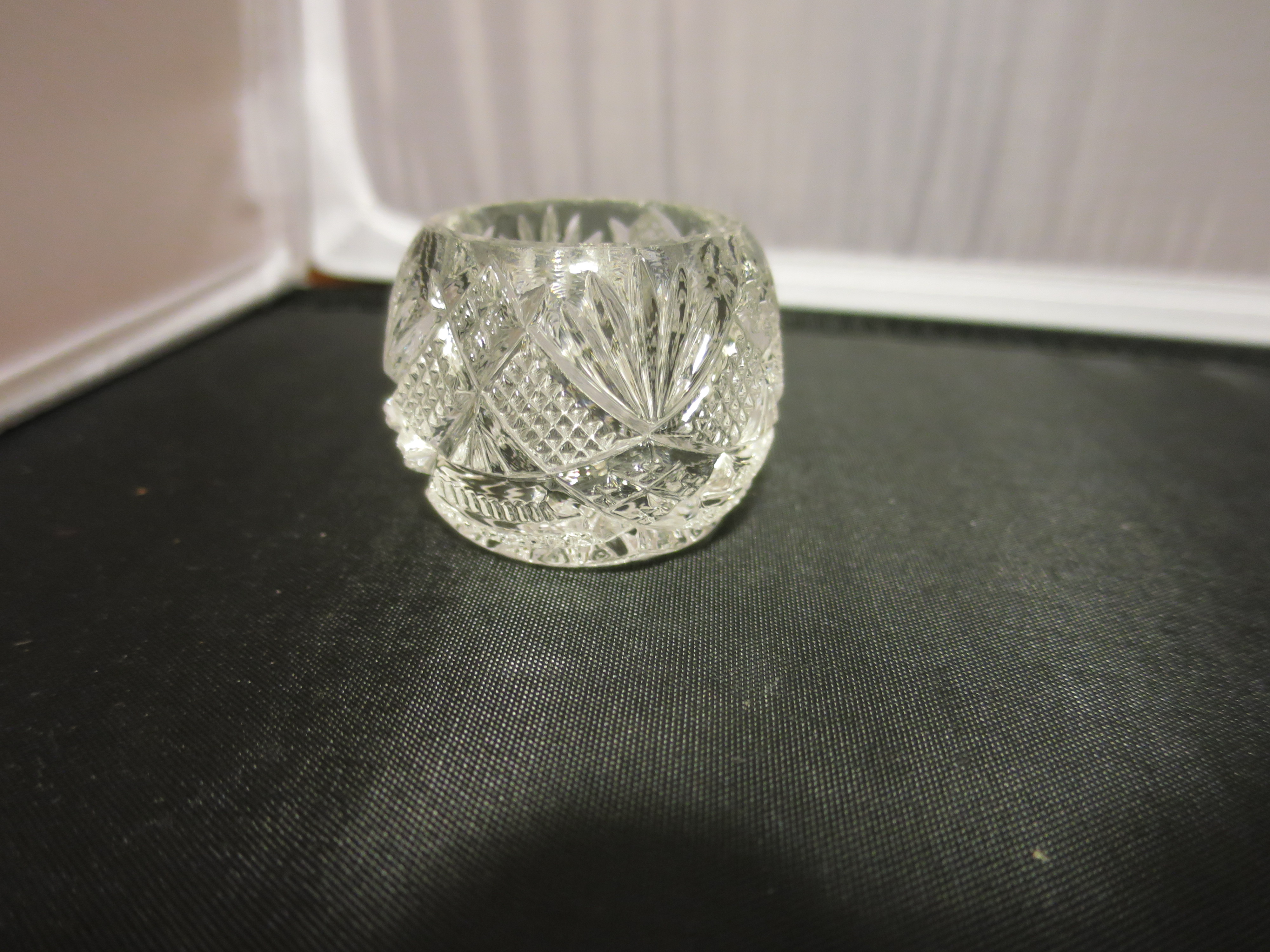 Faceted Clear Crystal Open Salt Cellar