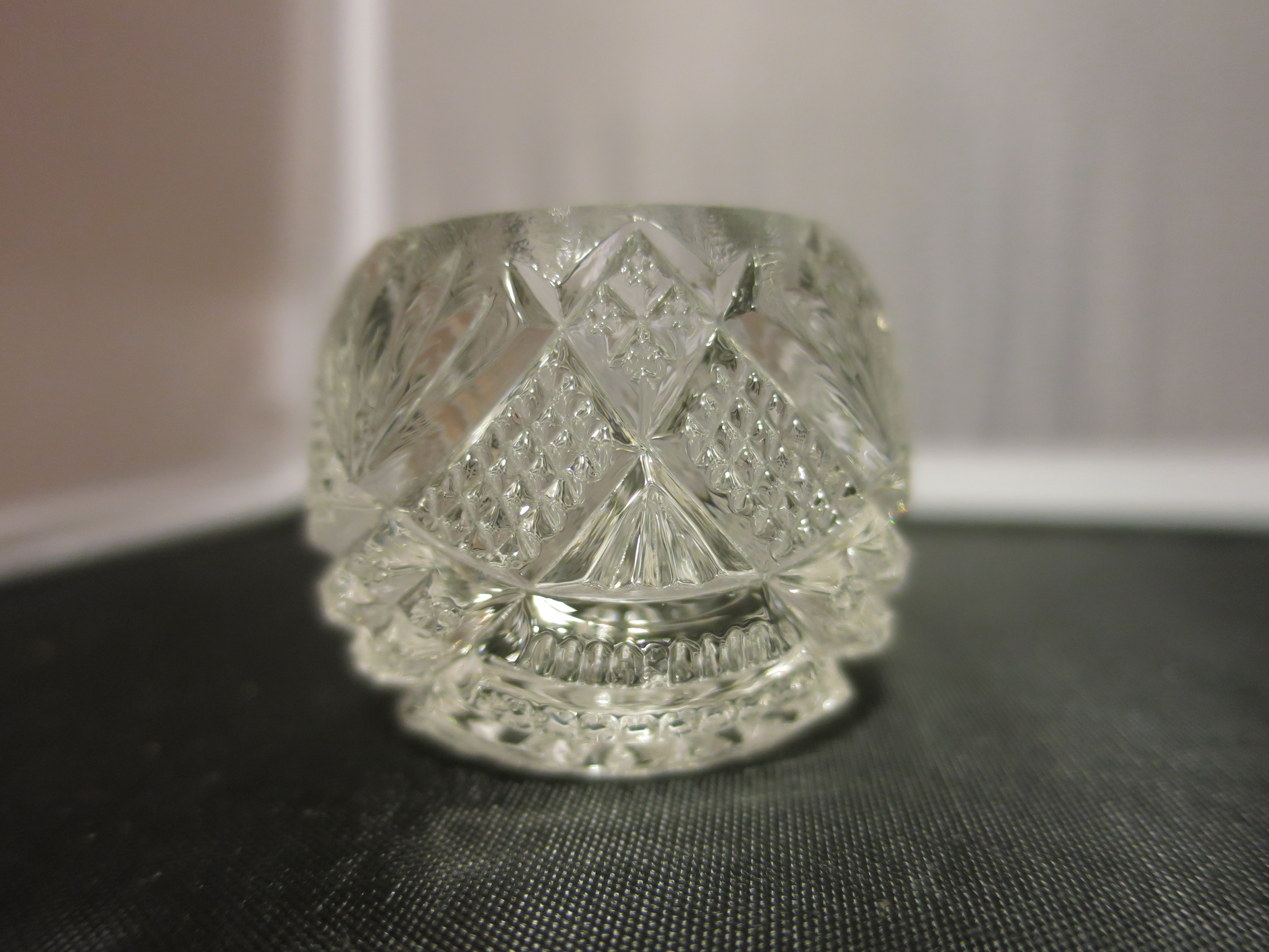 Faceted Clear Crystal Open Salt Cellar