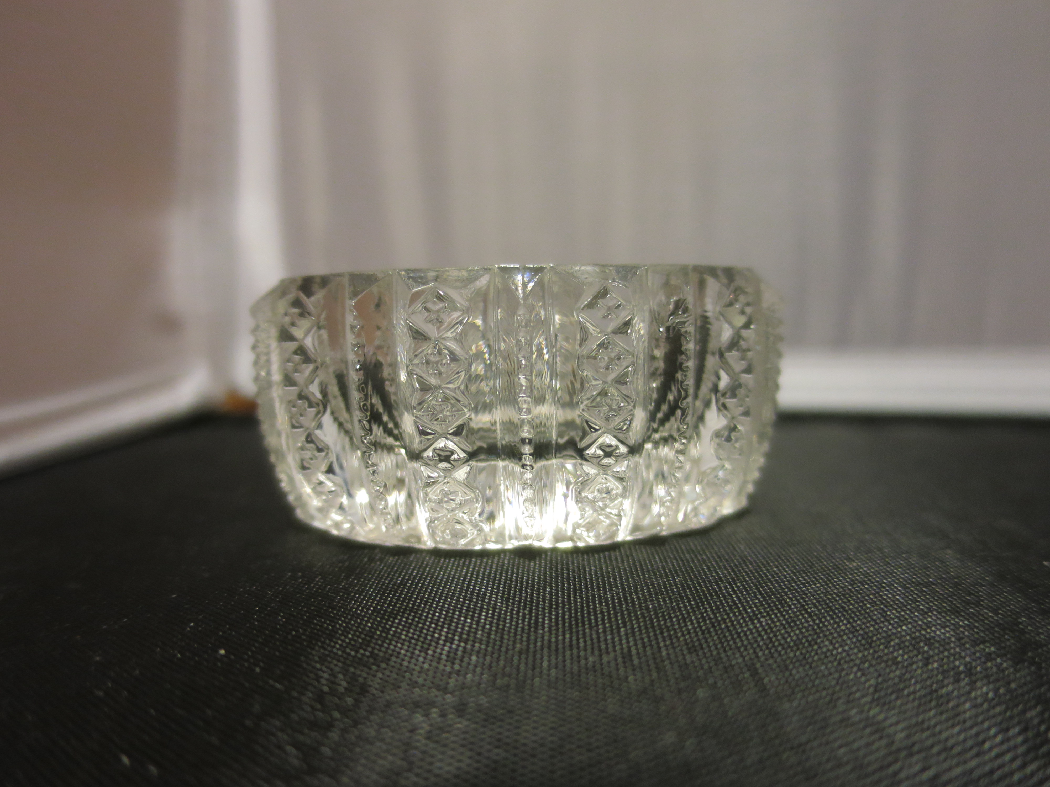 Faceted Clear Crystal Open Salt Cellar