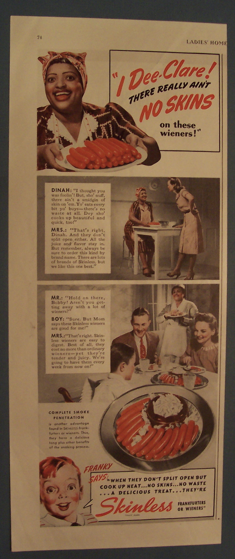 Vintage Ad: 1941 Skinless Frankfurters Or Wieners