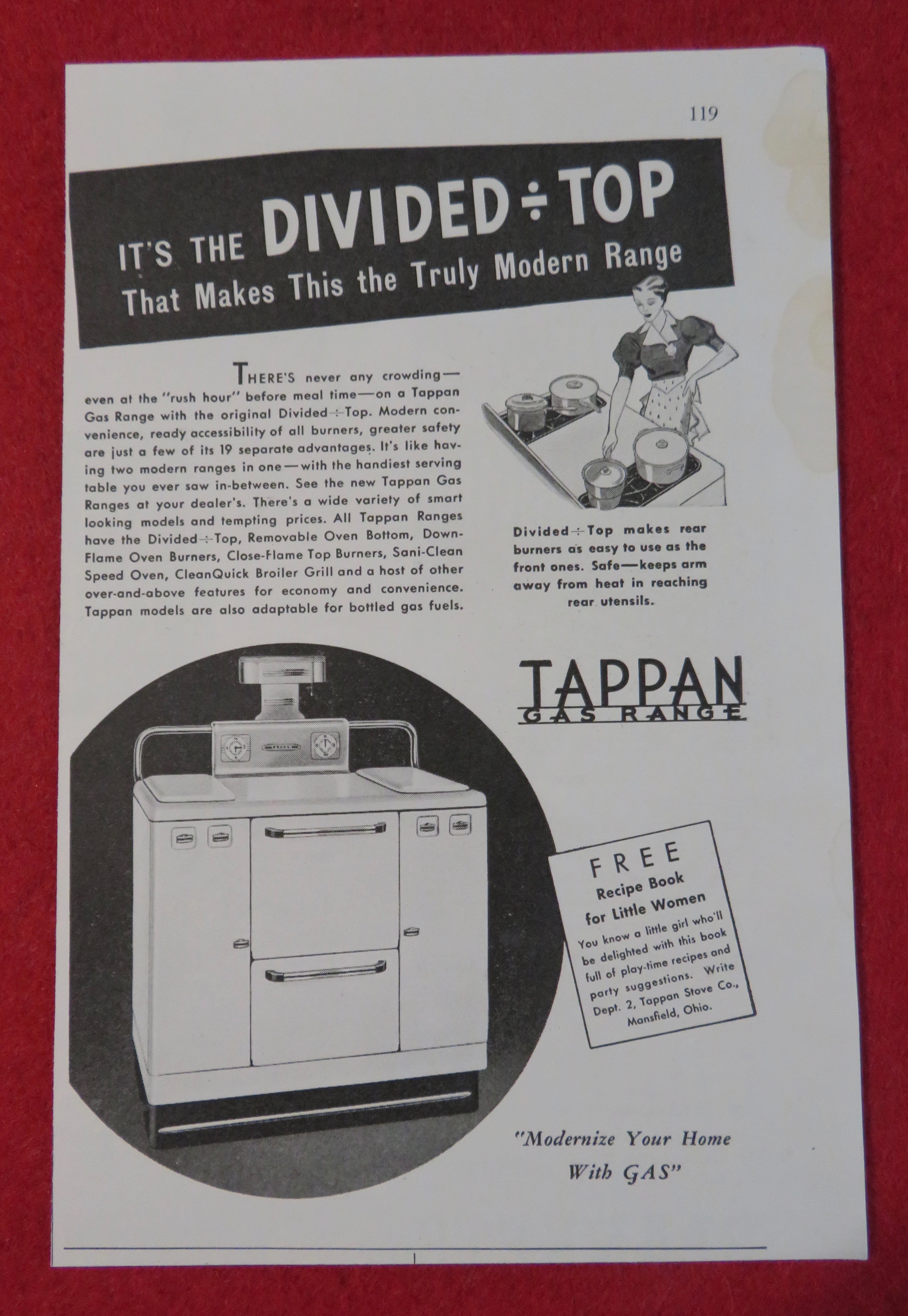1936 Tappan Gas Range with the Divided Top