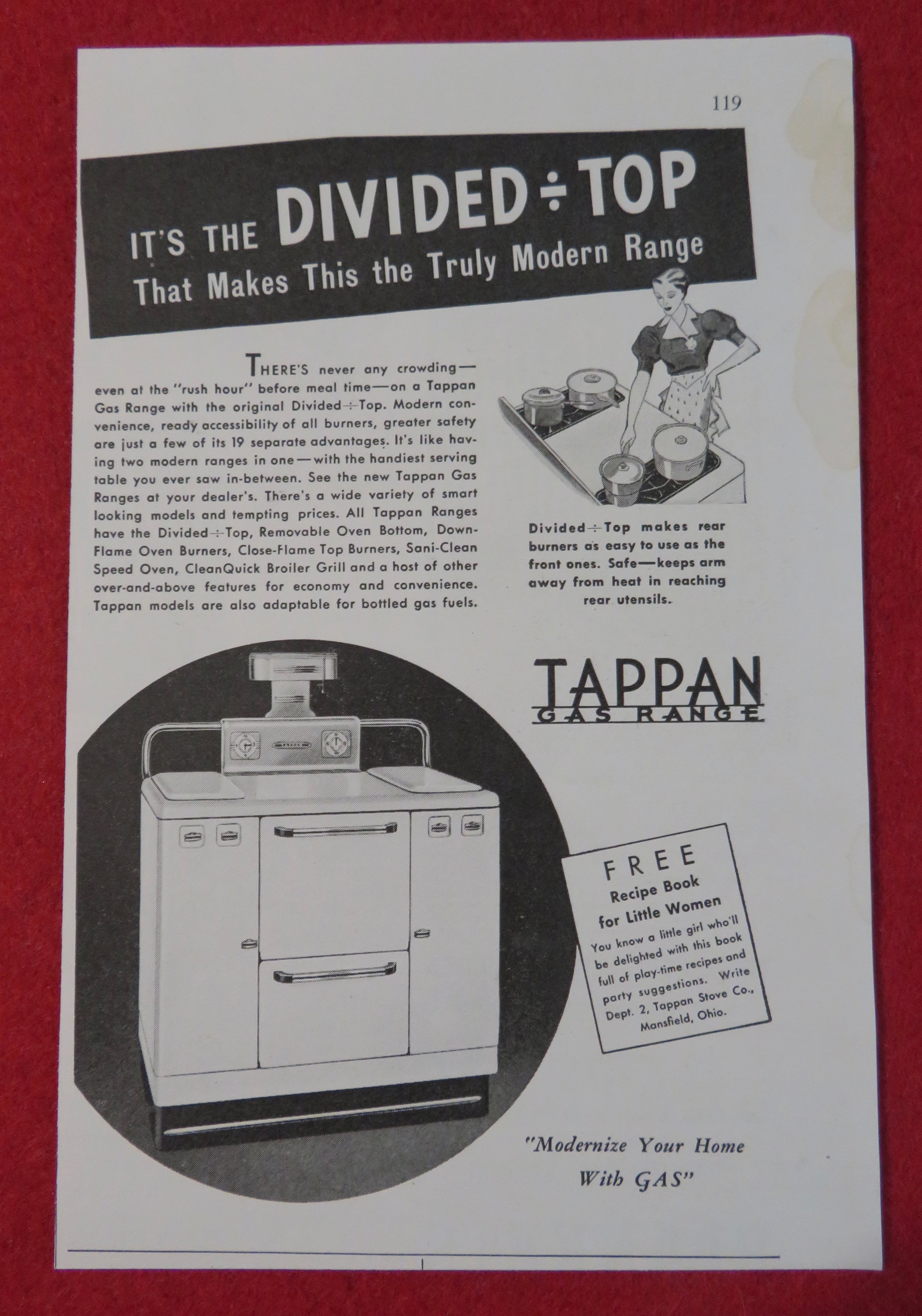 1936 Tappan Gas Range with the Divided Top