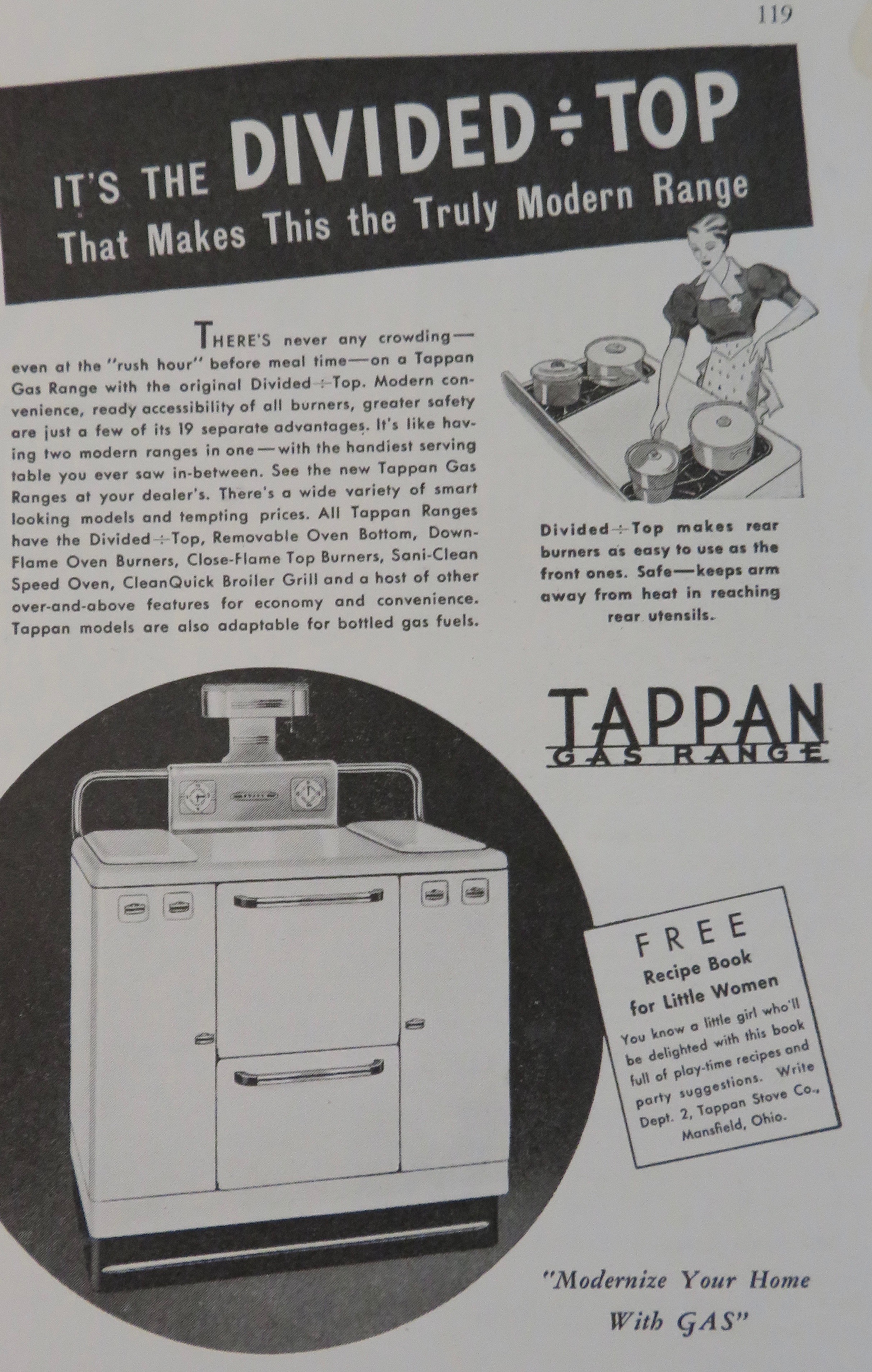 1936 Tappan Gas Range with the Divided Top