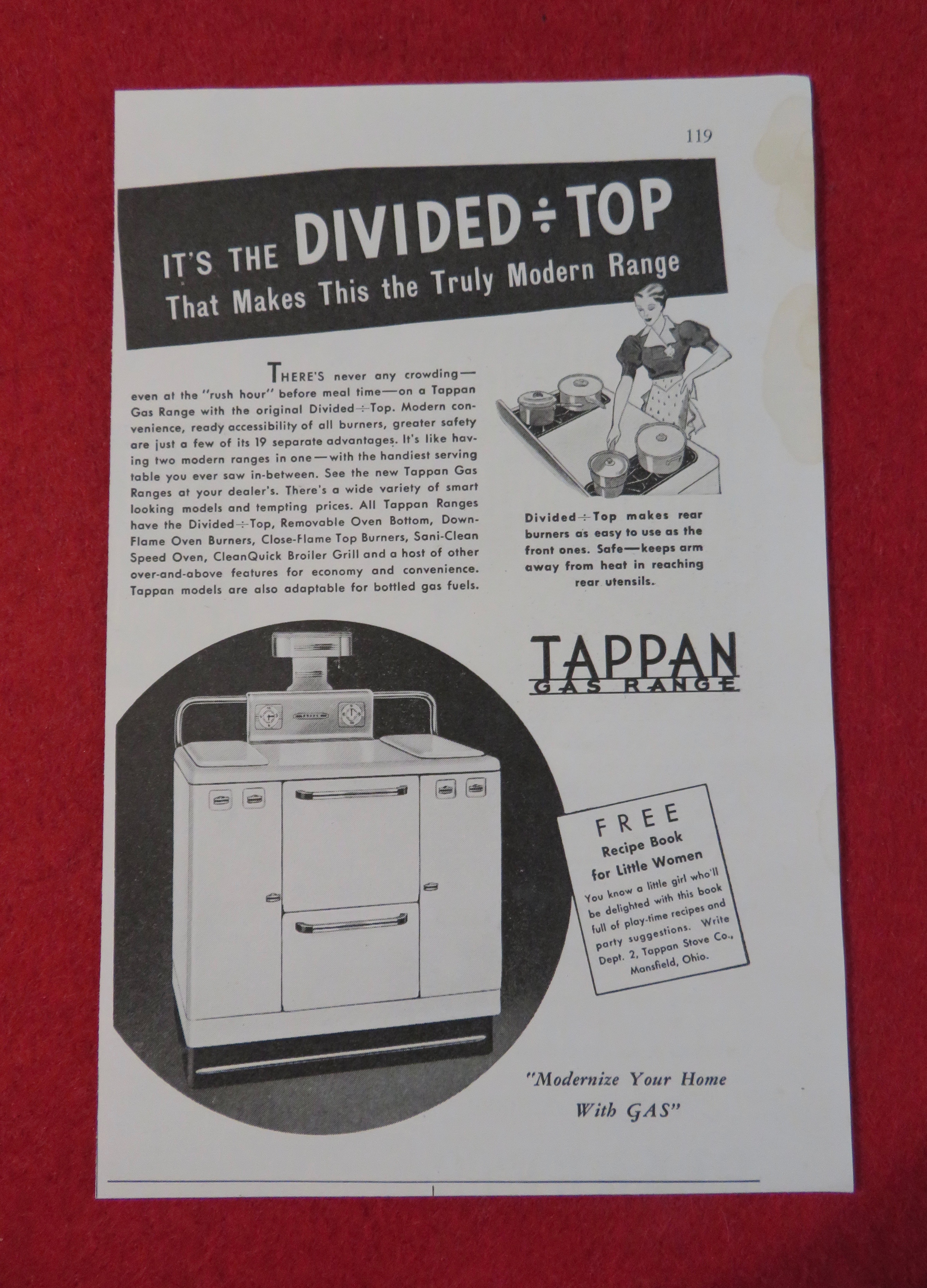 1936 Tappan Gas Range with the Divided Top