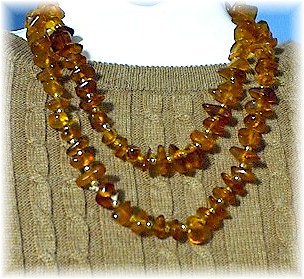 Baltic Amber Honey Nugget Beads Necklace
