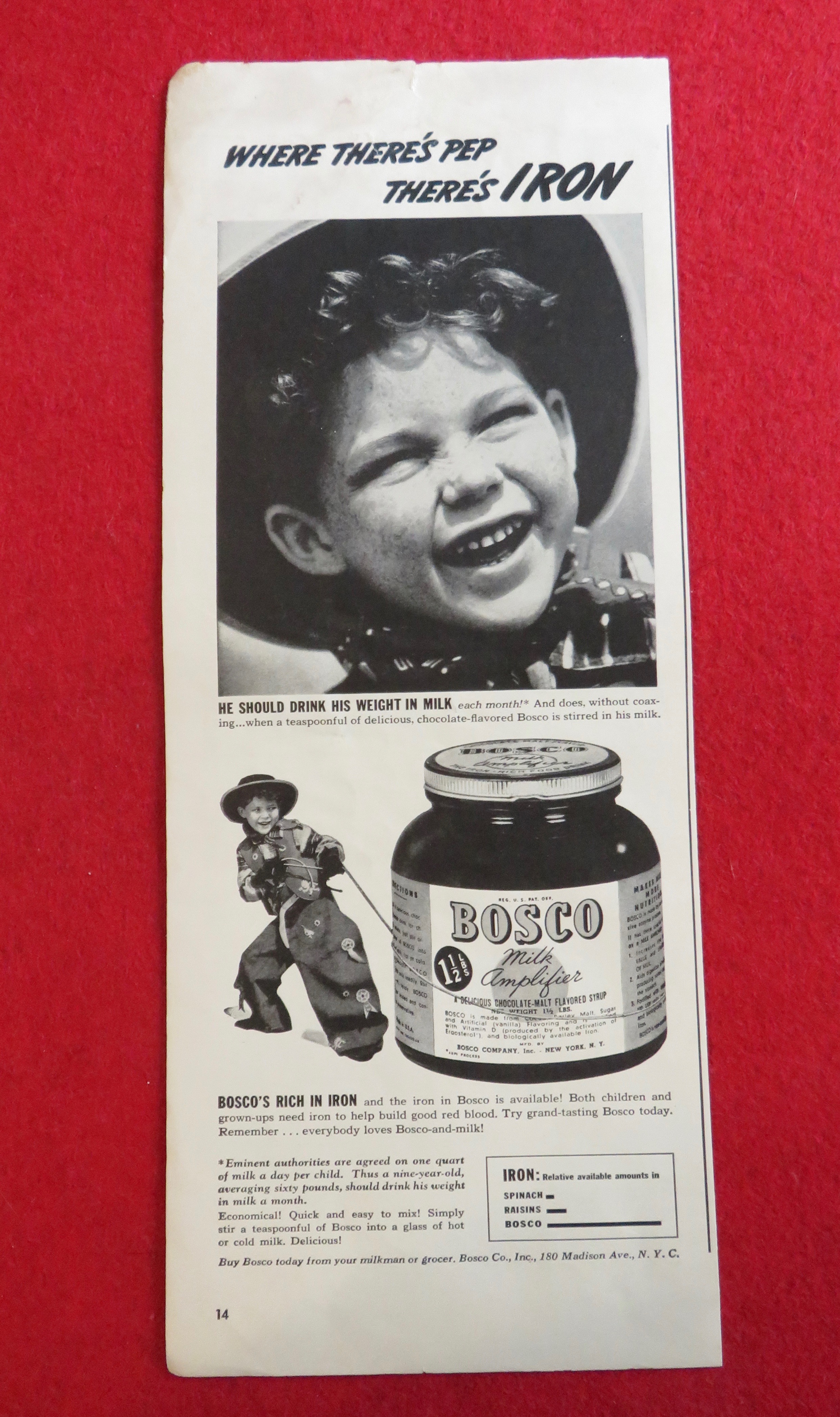 1941 Bosco Milk Amplifier w/Boy Dressed As Cowboy