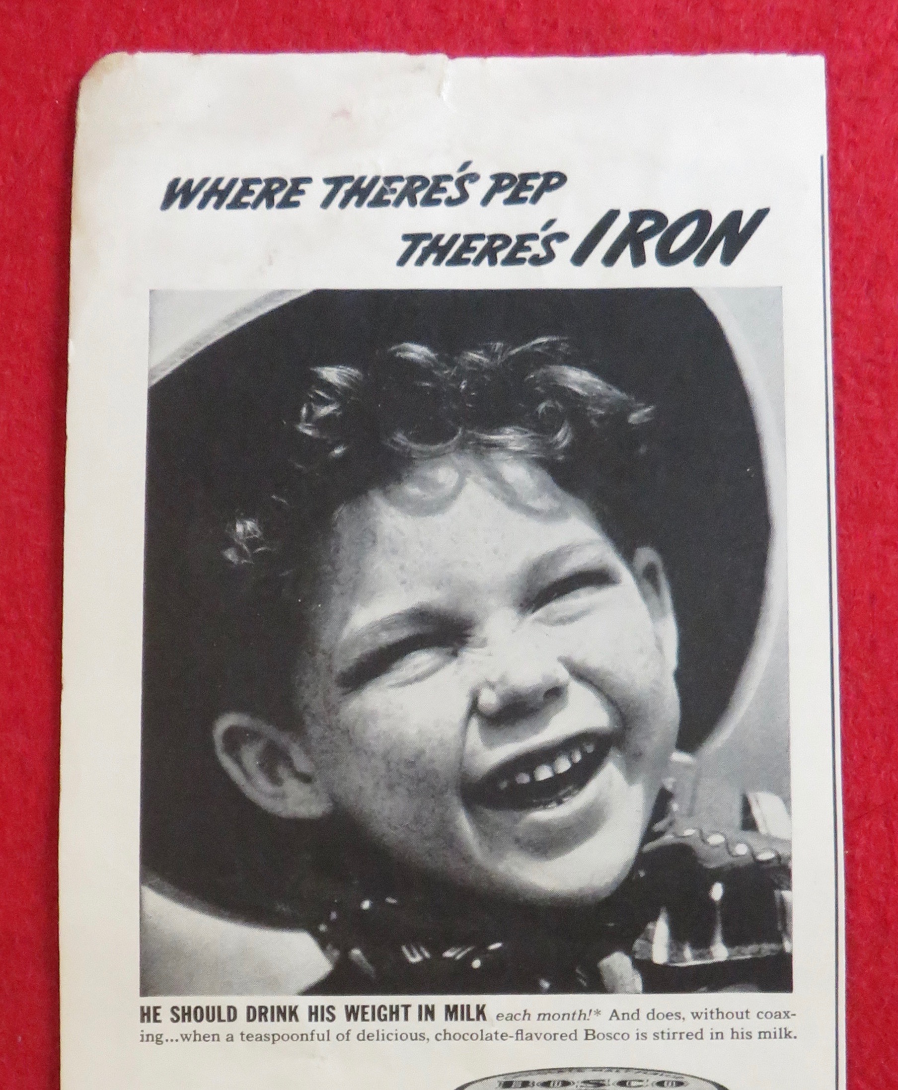 1941 Bosco Milk Amplifier w/Boy Dressed As Cowboy
