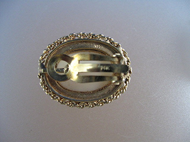 Earrings 14K Gold Angelskin Coral and  Seed Pearl Clip