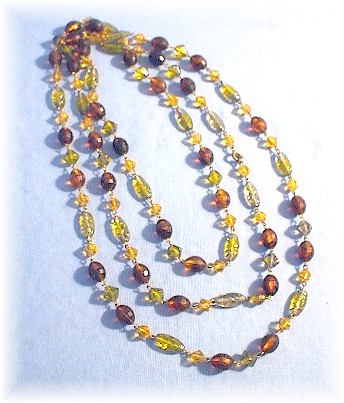 58 Inch Long Chain Linked Glass Beads