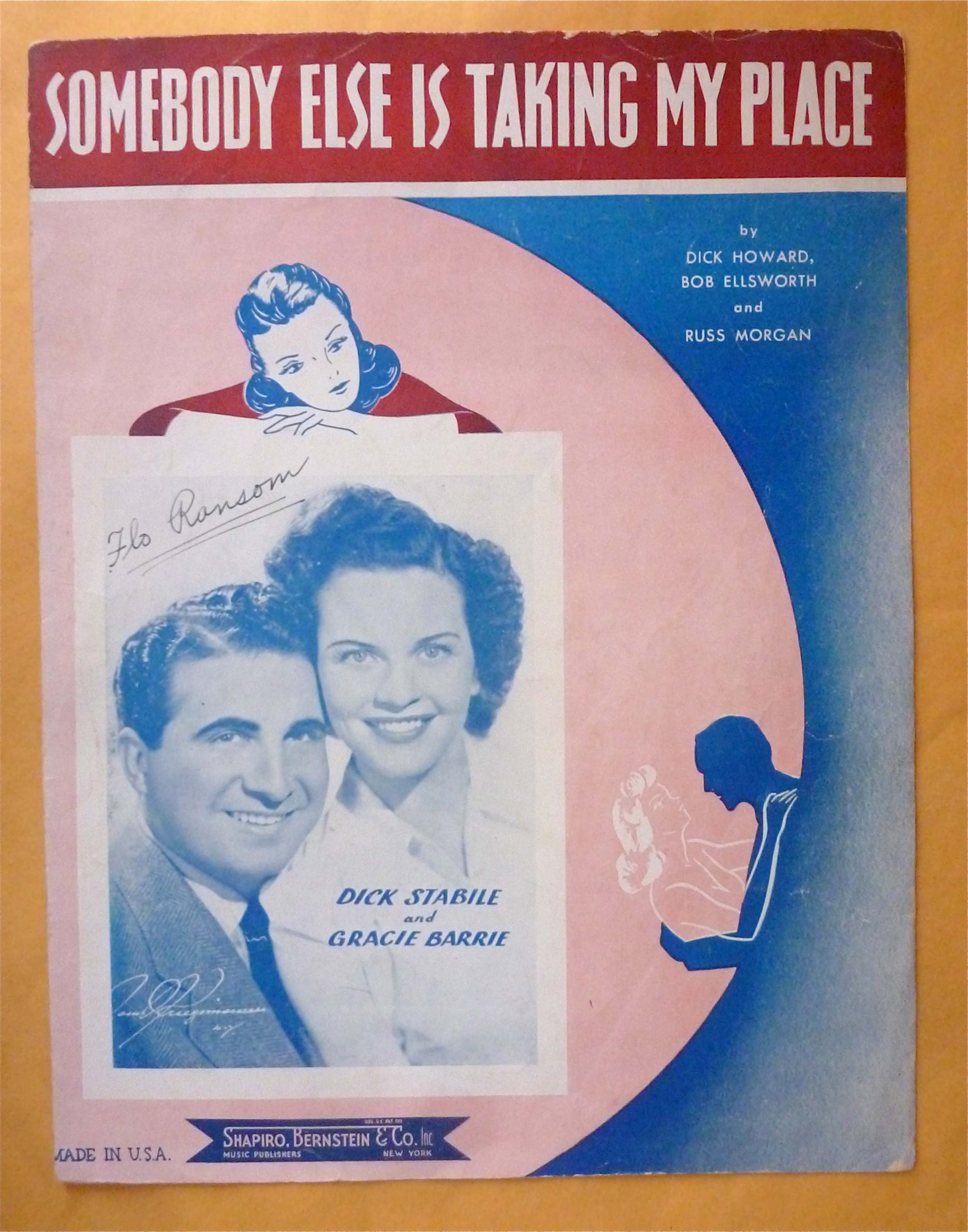 Sheet Music For 1941 Somebody Else Is Taking My Place