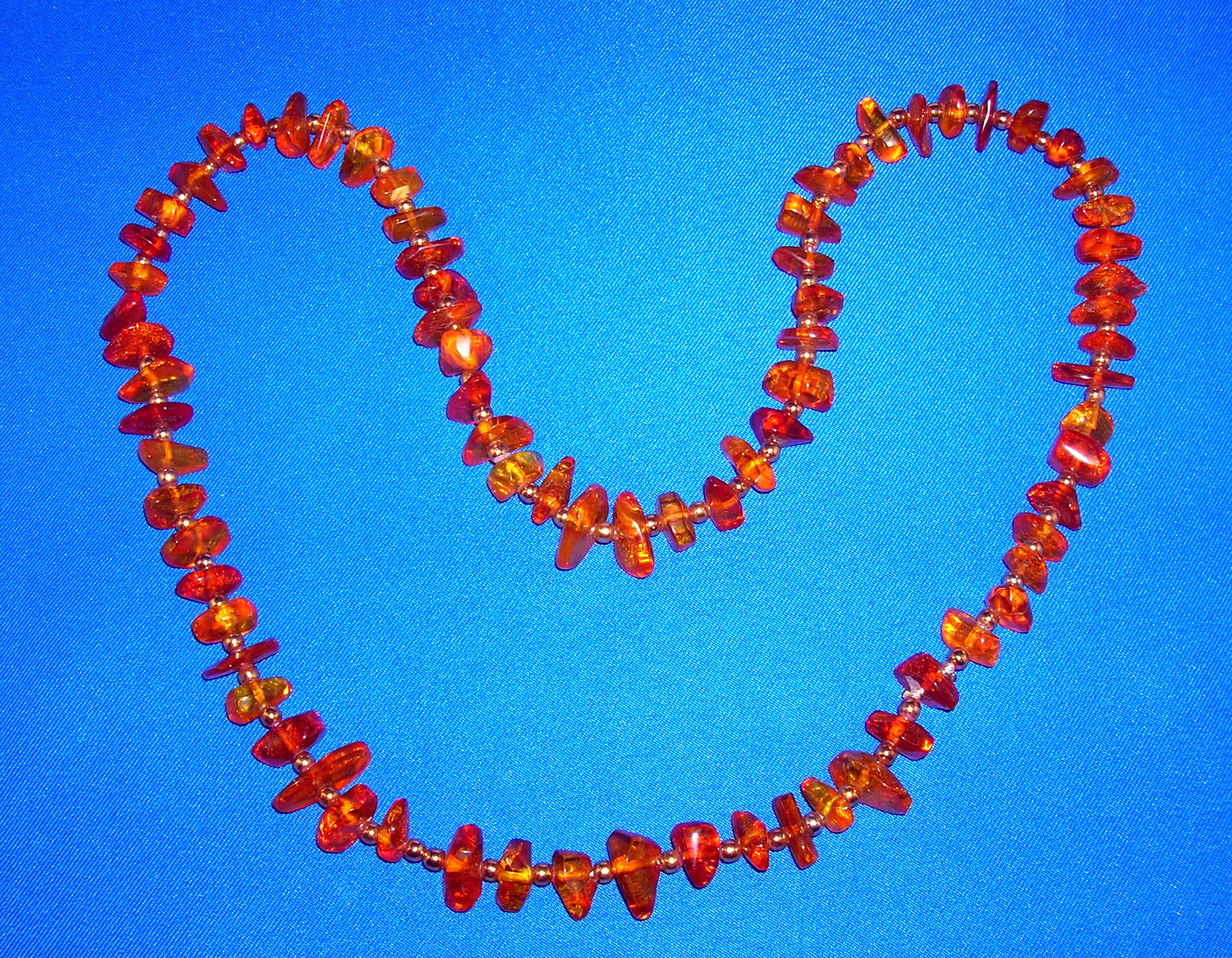 26 Inch Strand Of Golden Amber Nugget Beads