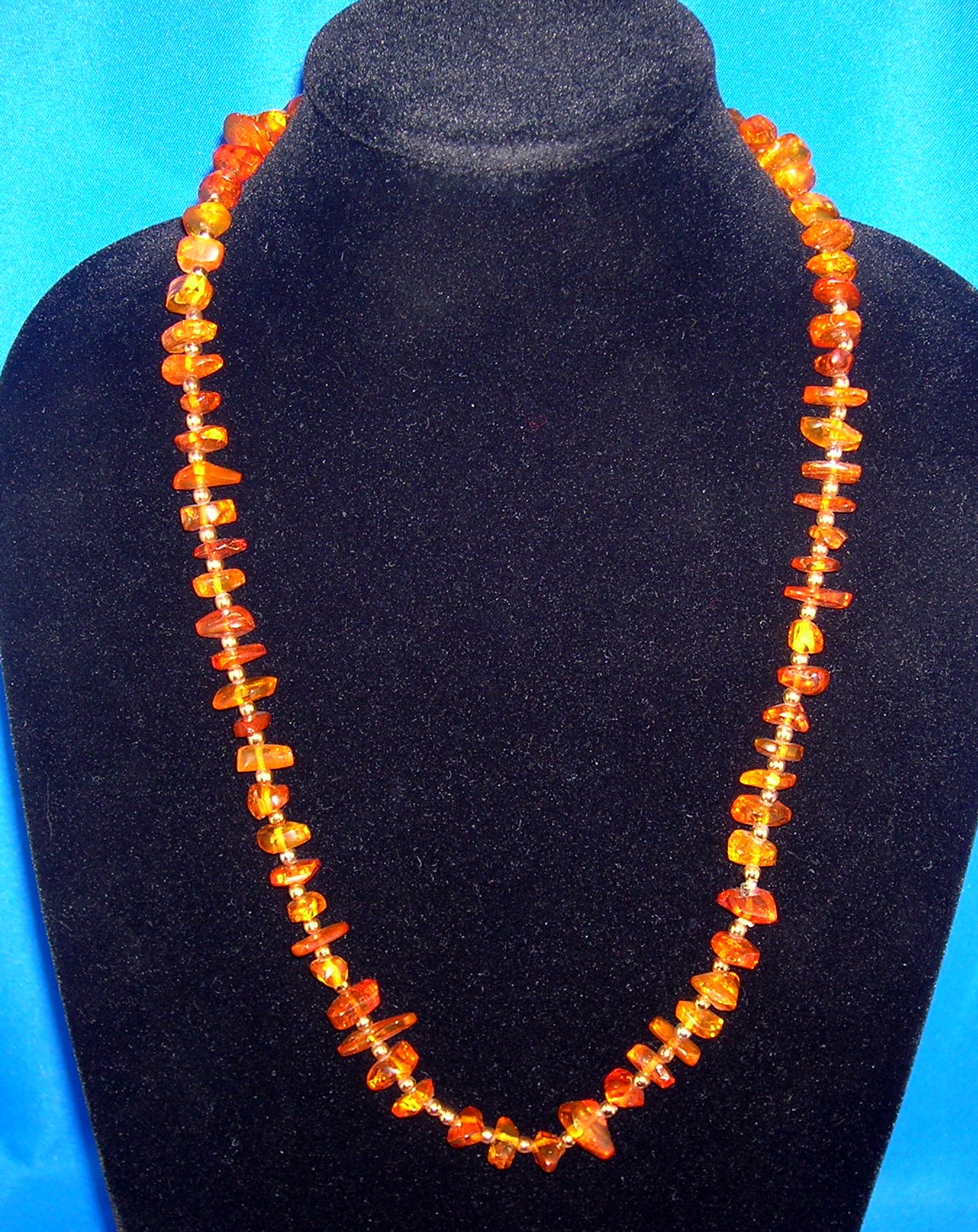 26 Inch Strand Of Golden Amber Nugget Beads