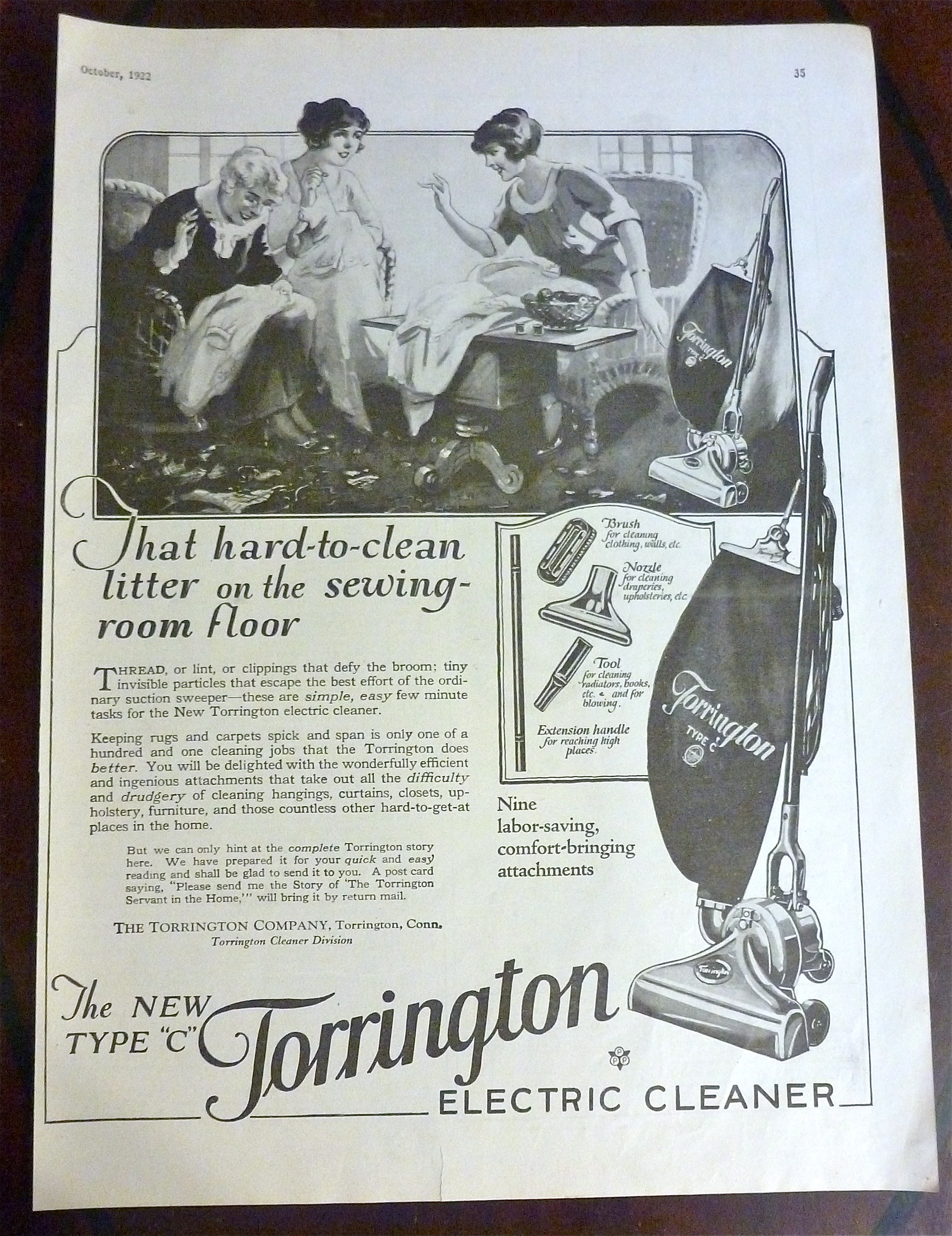 1922 Torrington Electric Cleaner w/Women Talking