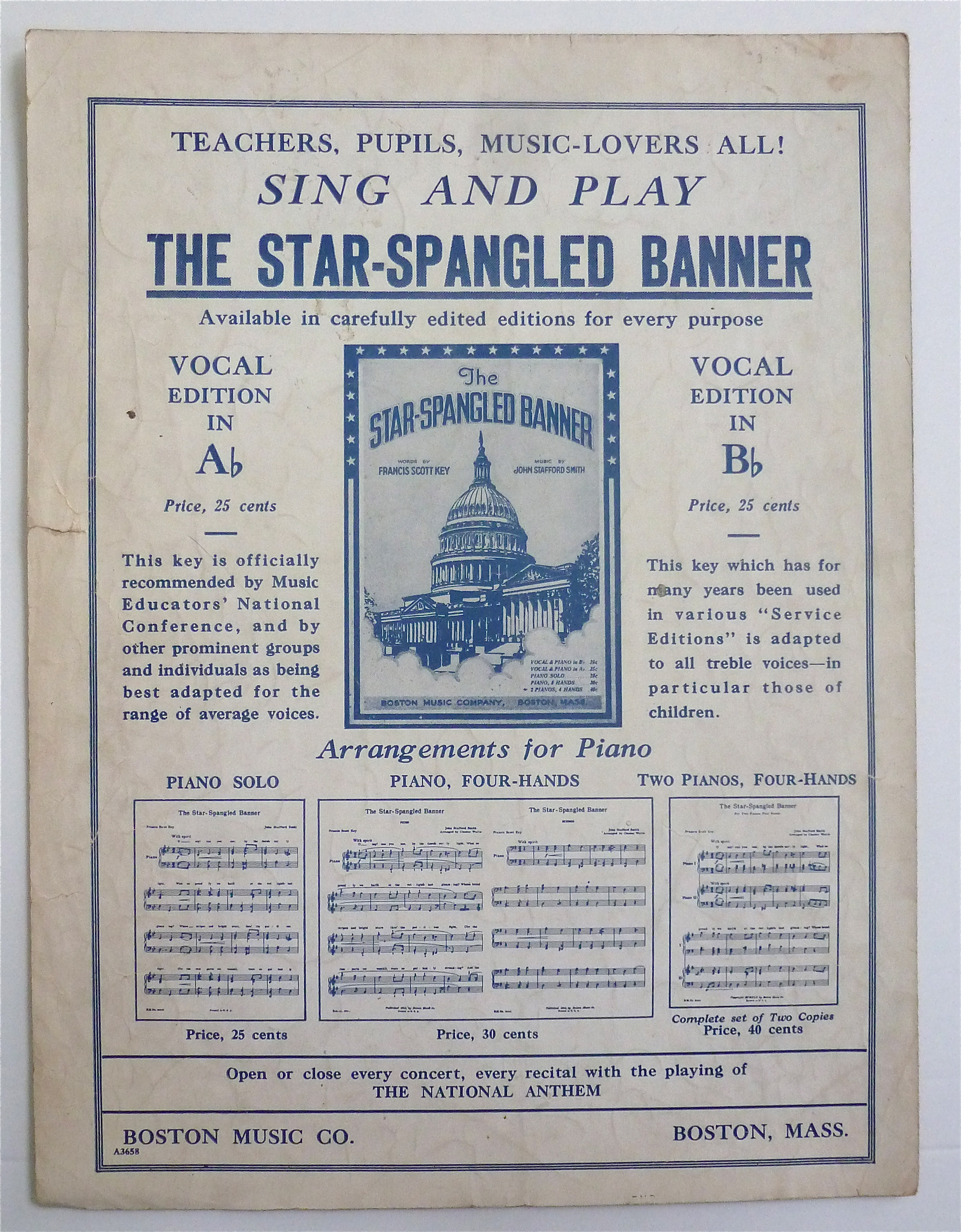 Sheet Music For 1942 The Marines' Hymn