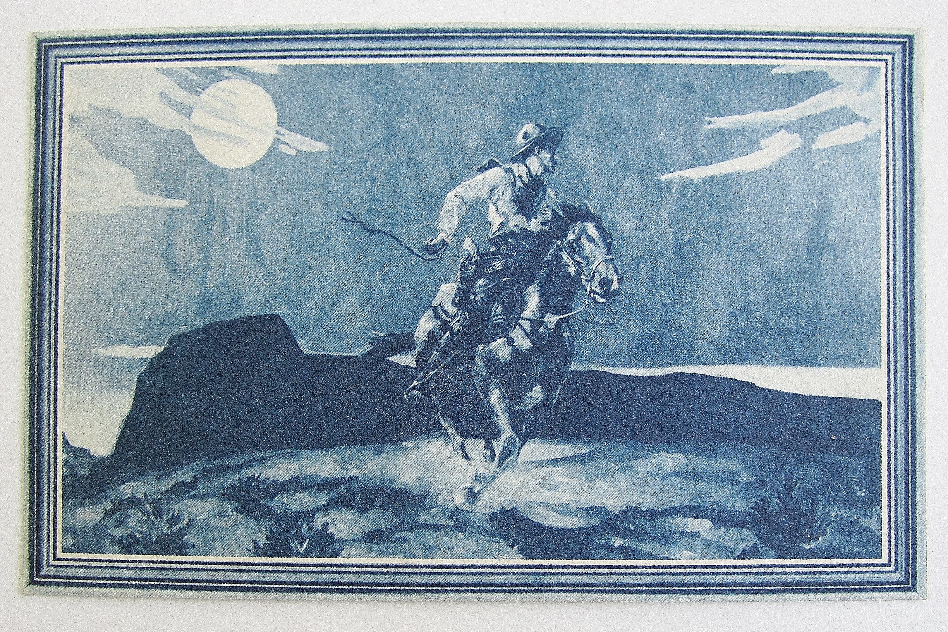 Man Riding A Horse Postcard