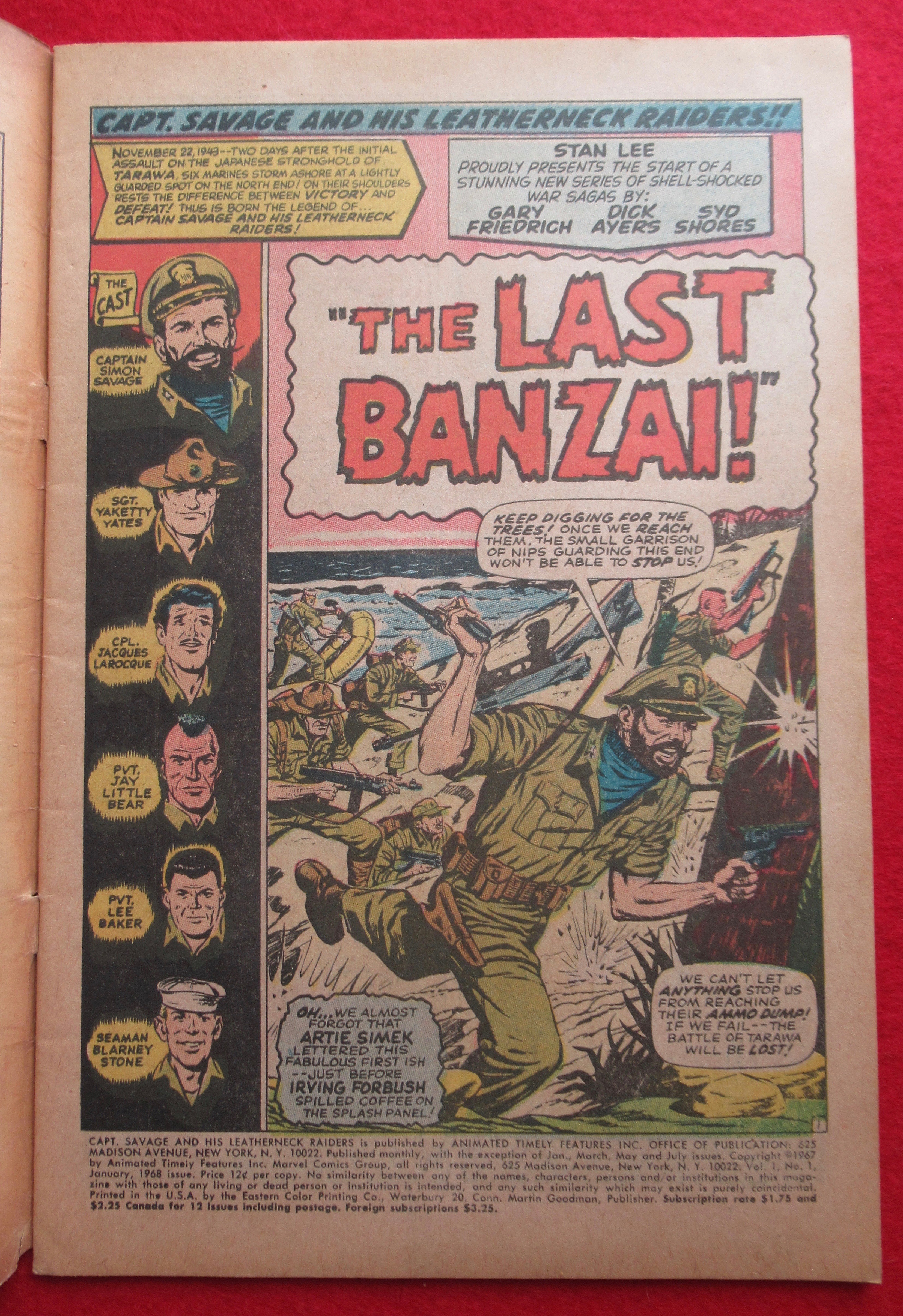 Captain Savage Comic January 1968 Last Banza