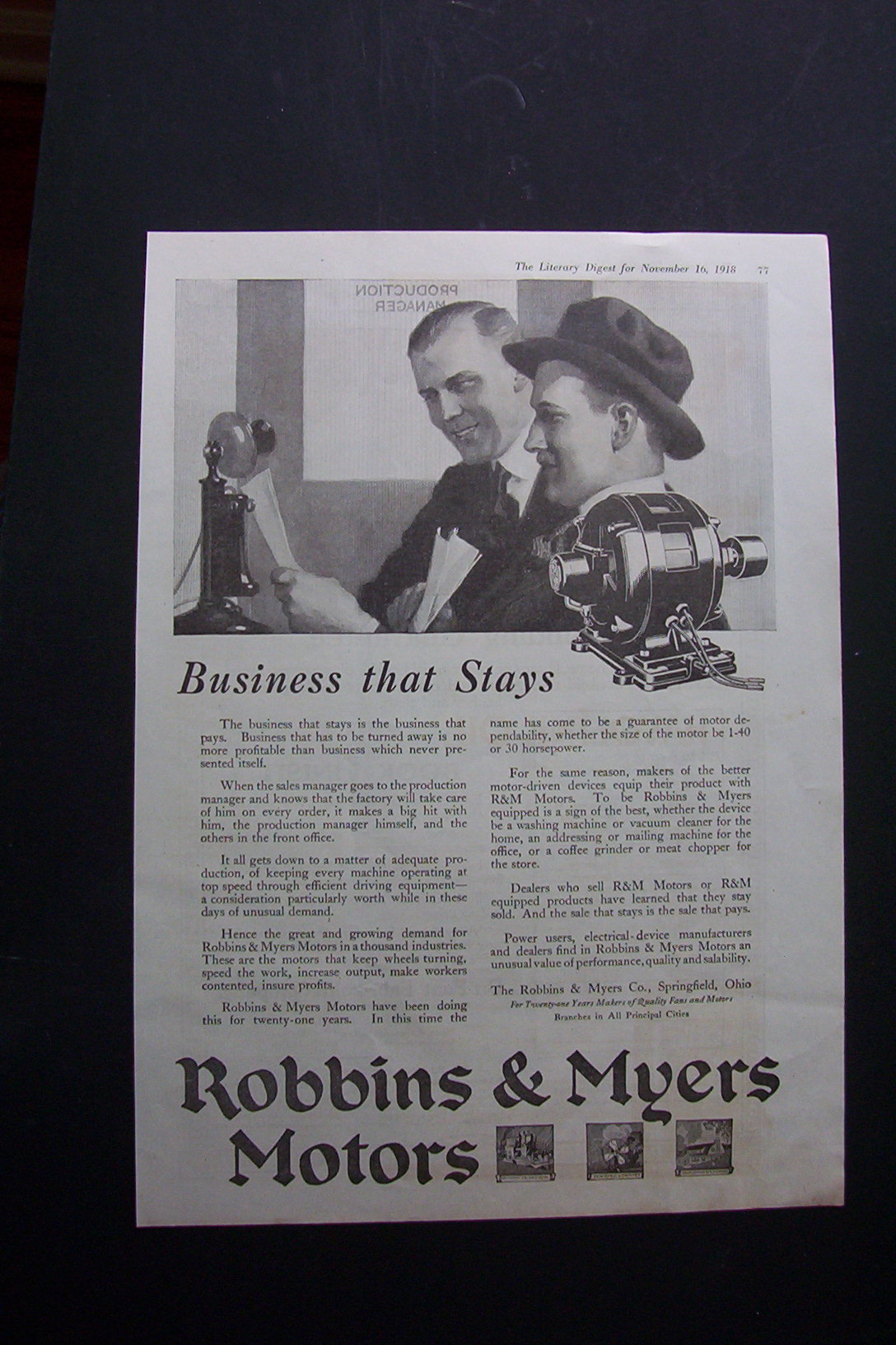1918 Robbins & Myers Motors