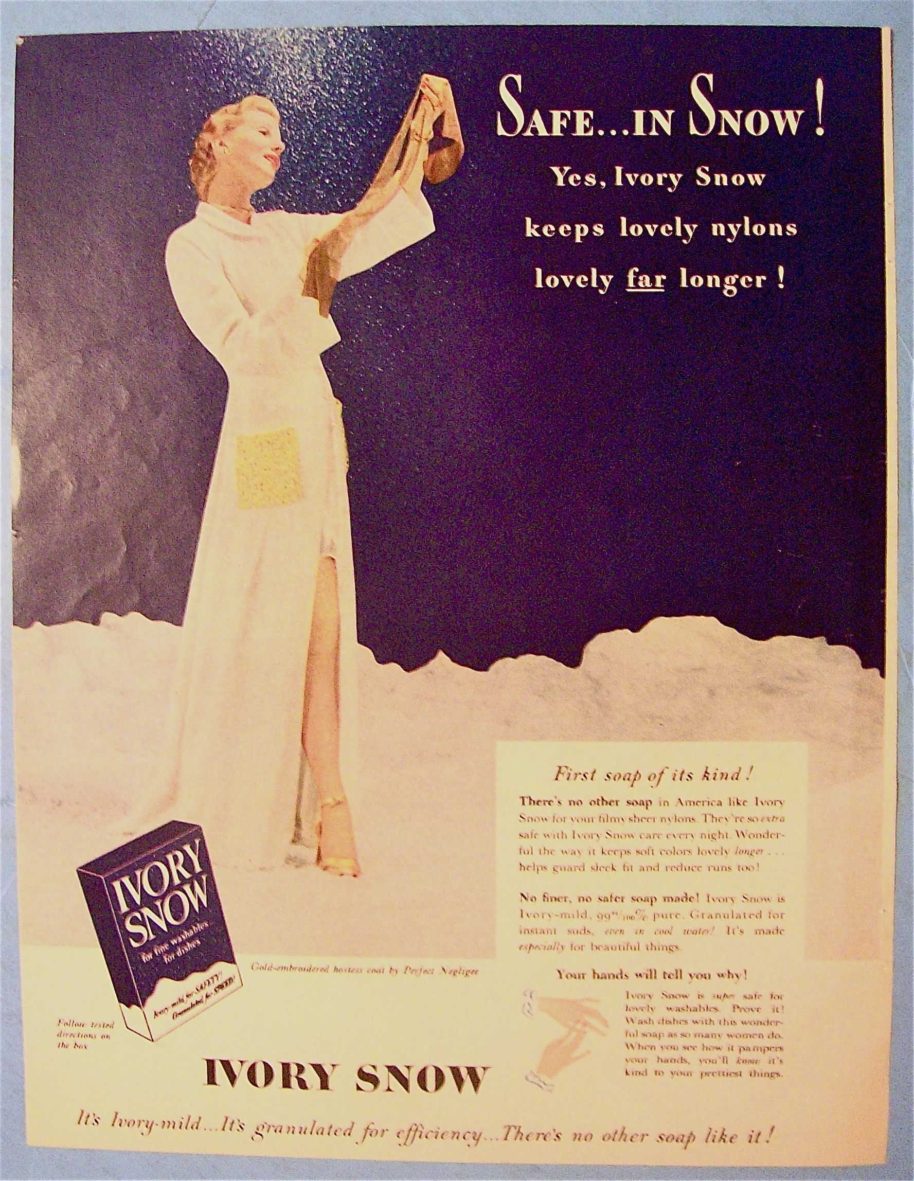 1949 Ivory Snow With Woman Looking At Nylons