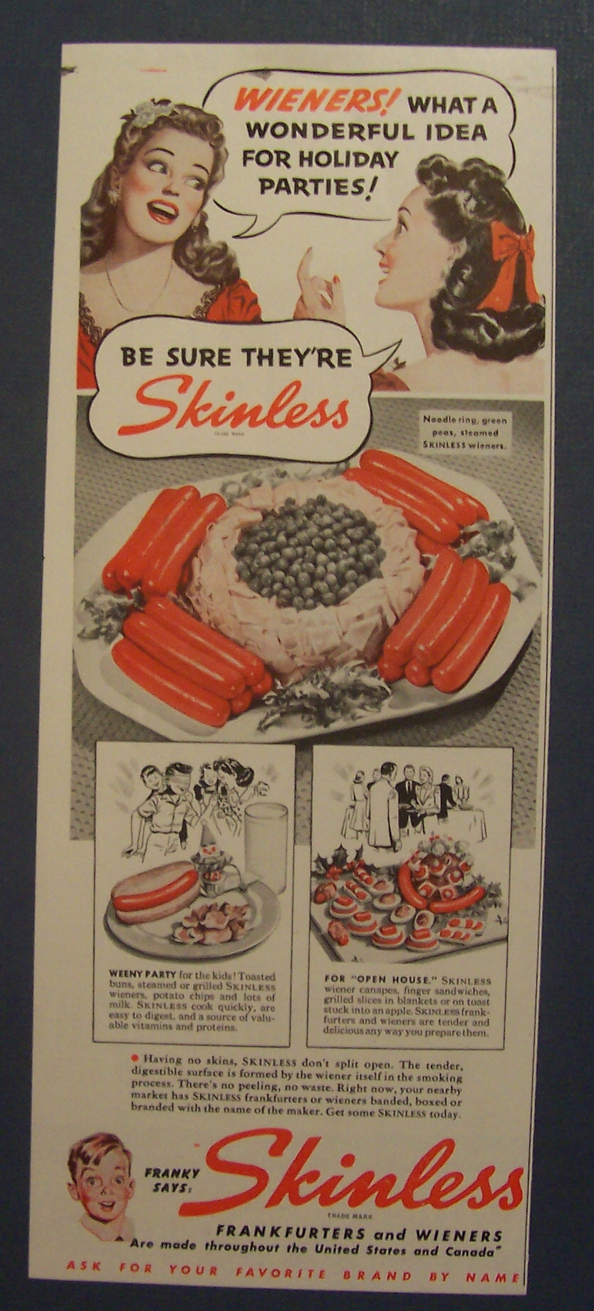 1941  Skinless  Frankfurters  &  Wieners
